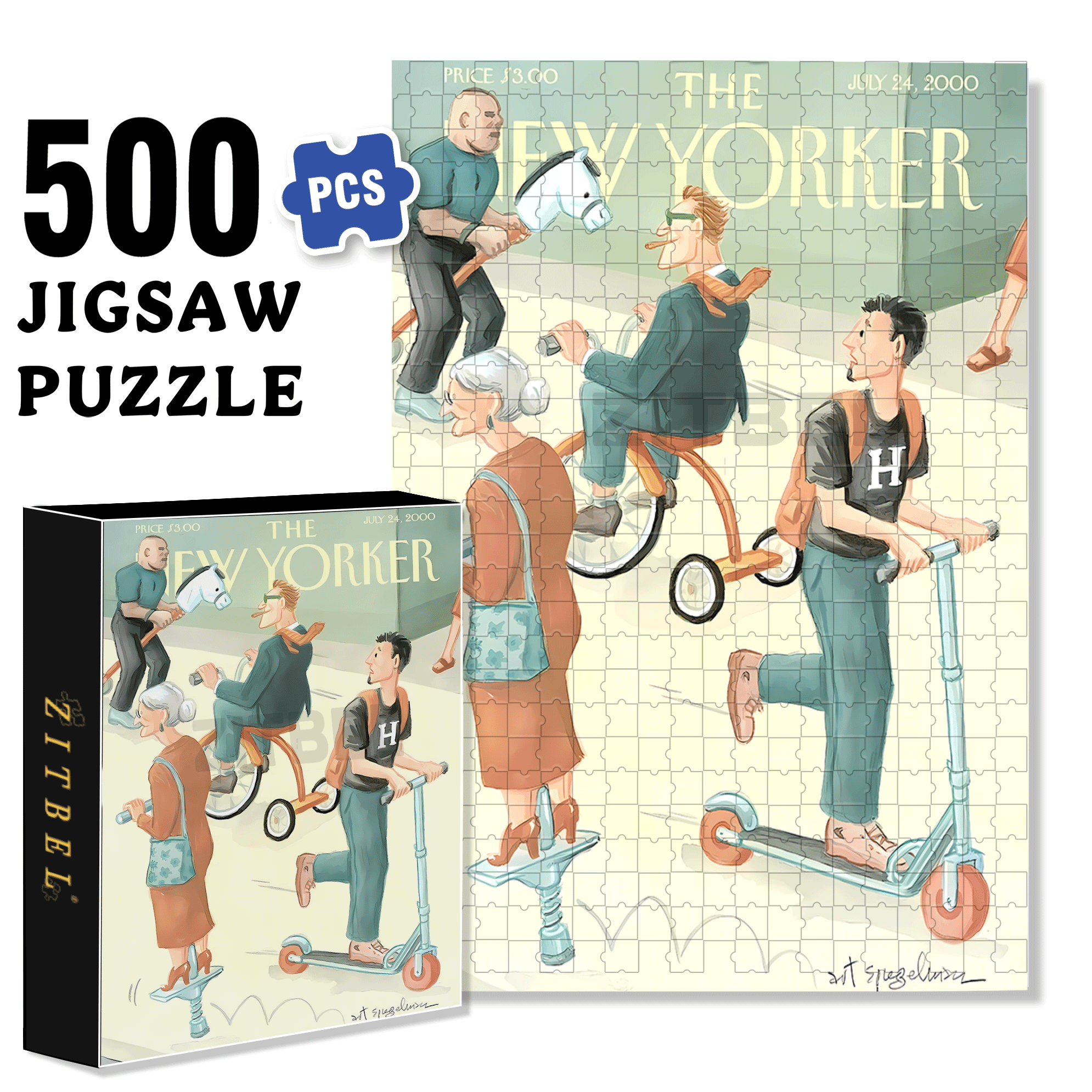 Transportation 500pcs/1000pcs Jigsaw Puzzle, Scratch-Resistant, Interactive Family Game & Brain-Boosting DIY Decor, Perfect for Halloween, Christmas & New Year Gifts, Family Puzzle Game