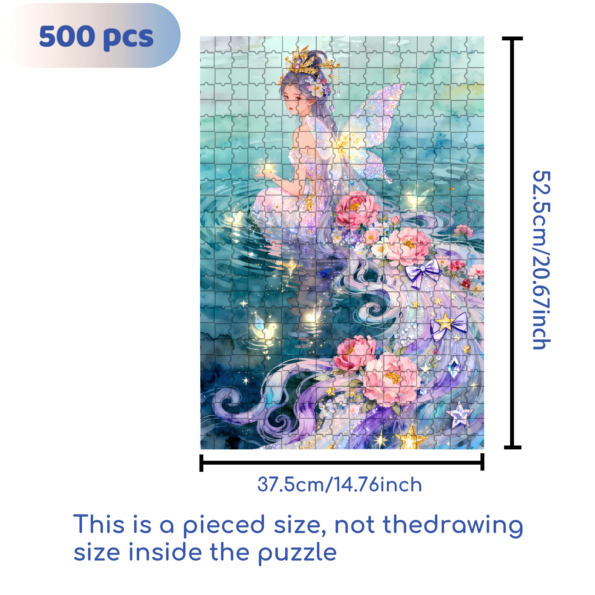 Water Fairy 500pcs/1000pcs Jigsaw Puzzle, Scratch-Resistant, Interactive Family Game & Brain-Boosting DIY Decor, Perfect for Halloween, Christmas & New Year Gifts, Family Puzzle Game