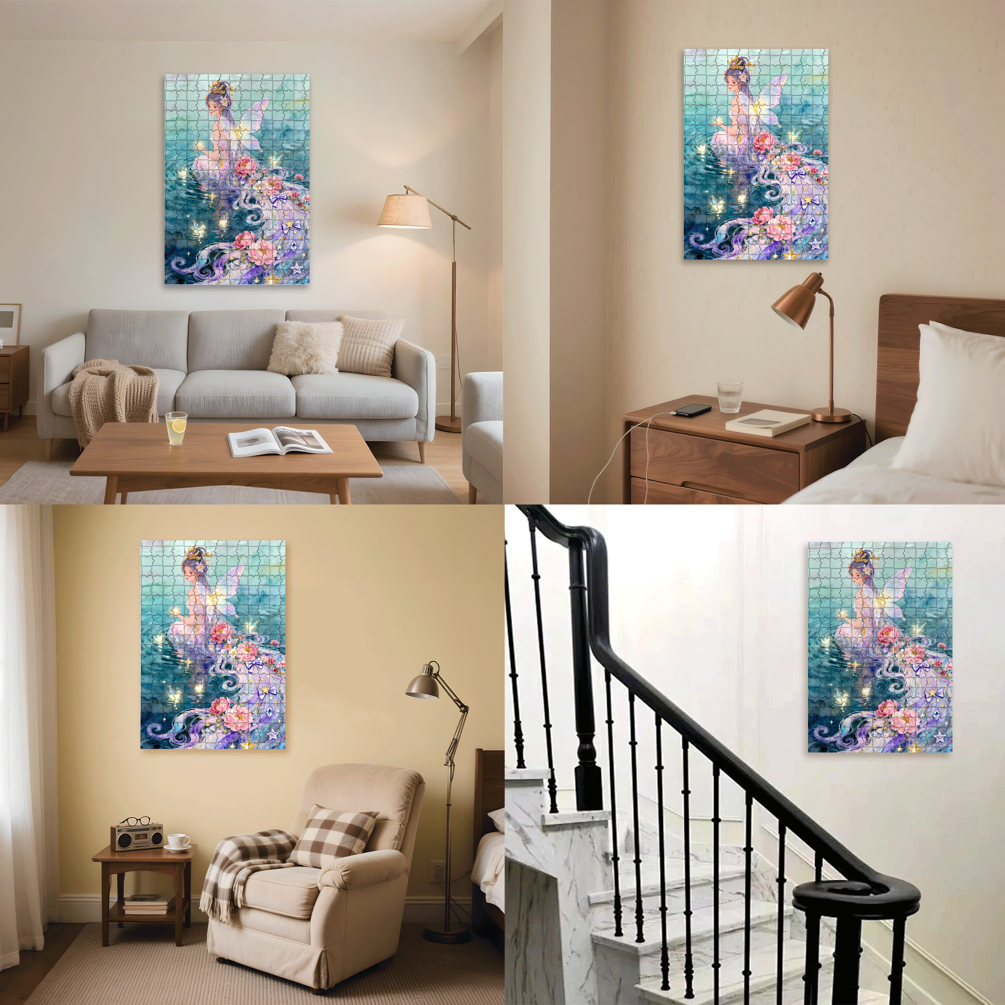 Water Fairy 500pcs/1000pcs Jigsaw Puzzle, Scratch-Resistant, Interactive Family Game & Brain-Boosting DIY Decor, Perfect for Halloween, Christmas & New Year Gifts, Family Puzzle Game