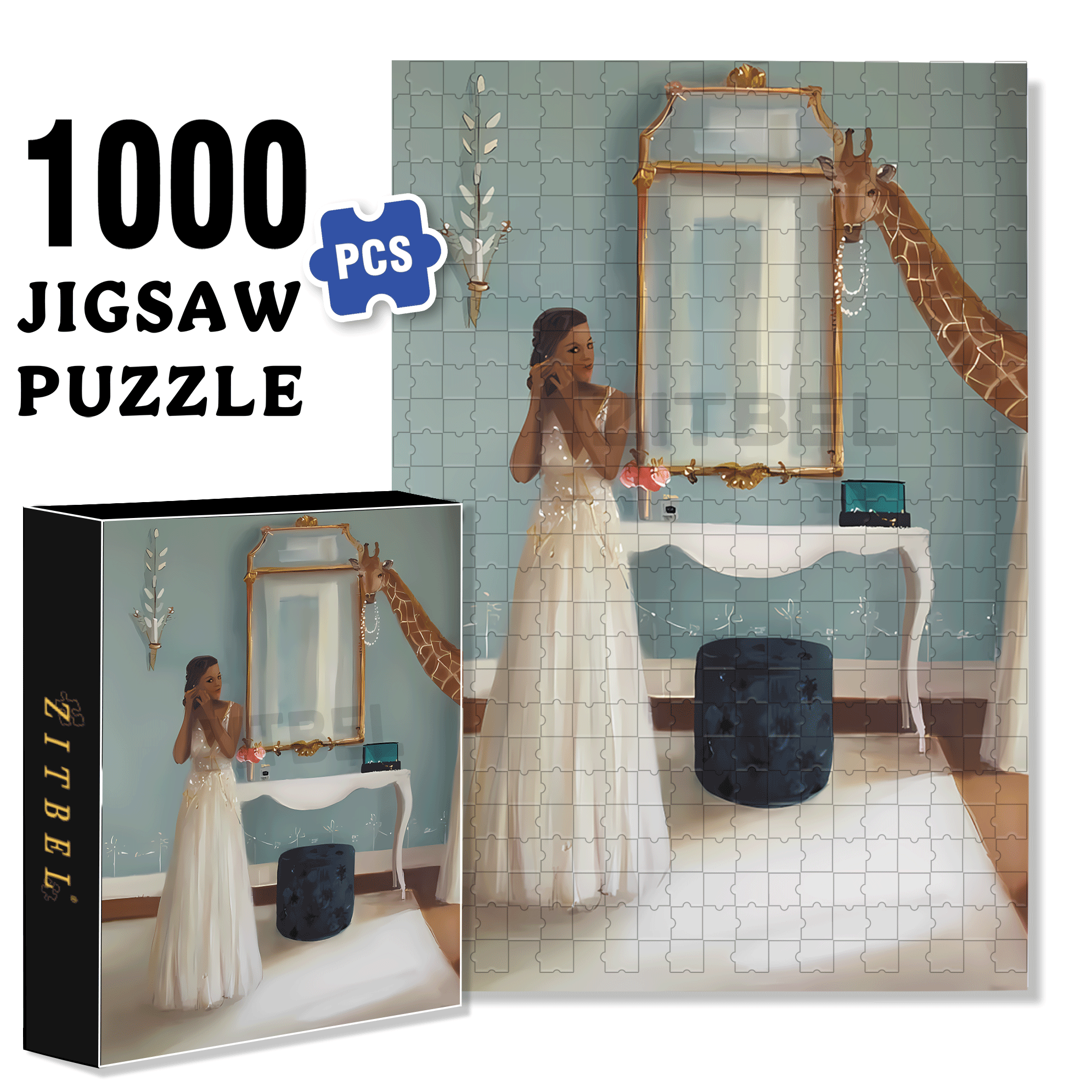 Wear Earrings 500pcs/1000pcs Jigsaw Puzzle, Scratch-Resistant, Interactive Family Game & Brain-Boosting DIY Decor, Perfect for Halloween, Christmas & New Year Gifts, Family Puzzle Game