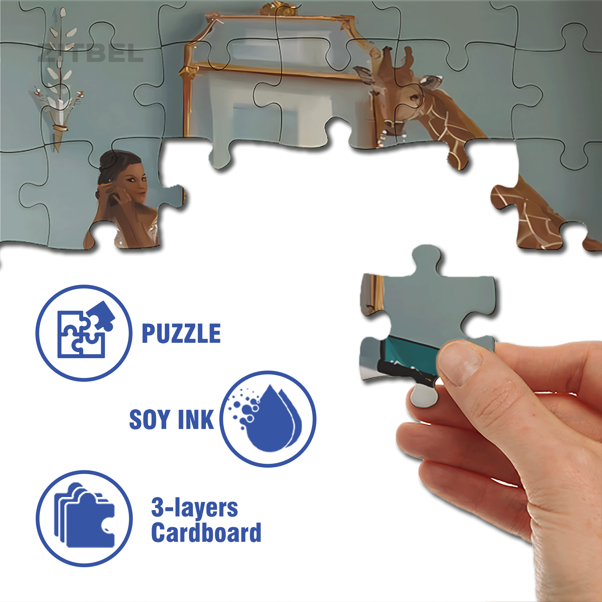 Wear Earrings 500pcs/1000pcs Jigsaw Puzzle, Scratch-Resistant, Interactive Family Game & Brain-Boosting DIY Decor, Perfect for Halloween, Christmas & New Year Gifts, Family Puzzle Game