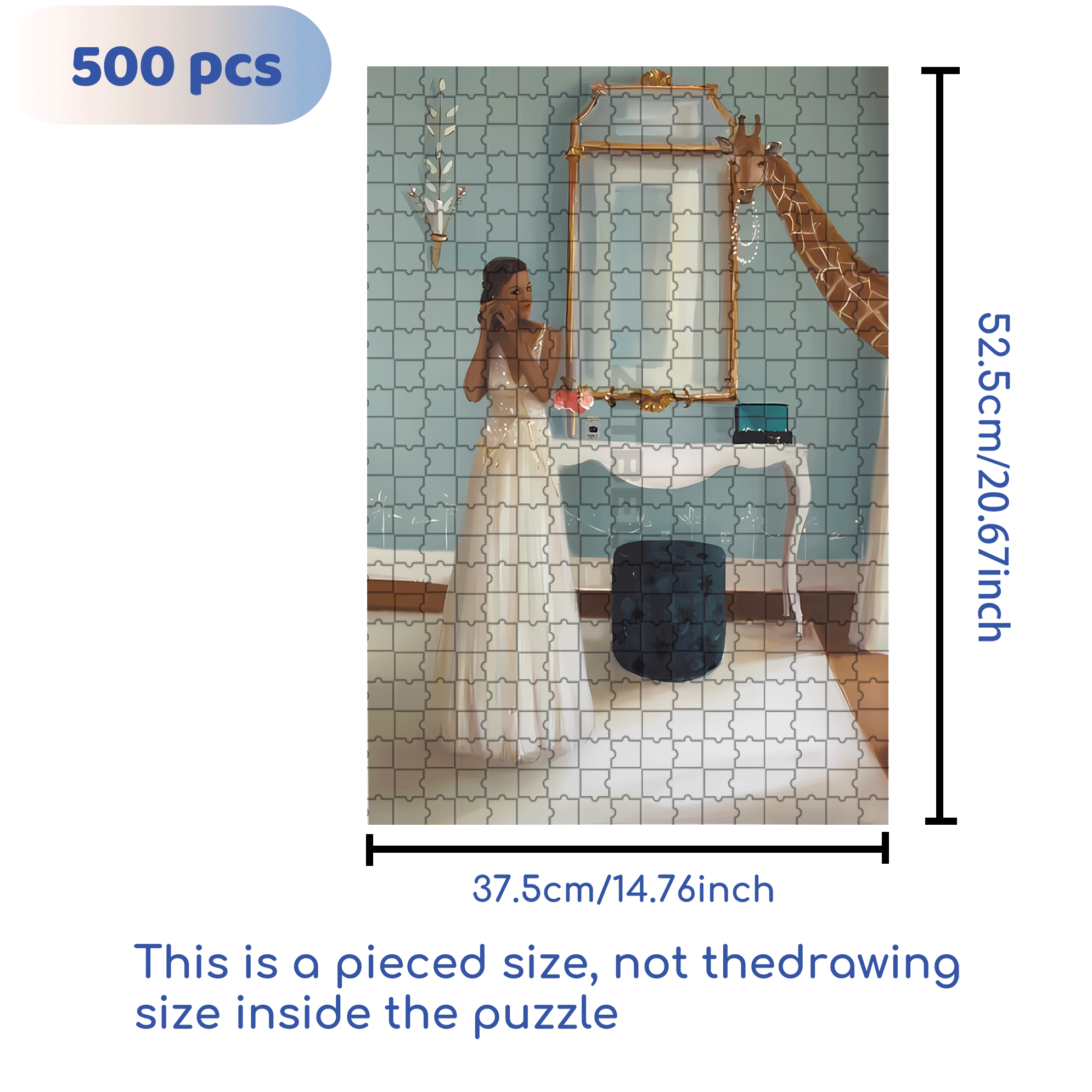 Wear Earrings 500pcs/1000pcs Jigsaw Puzzle, Scratch-Resistant, Interactive Family Game & Brain-Boosting DIY Decor, Perfect for Halloween, Christmas & New Year Gifts, Family Puzzle Game