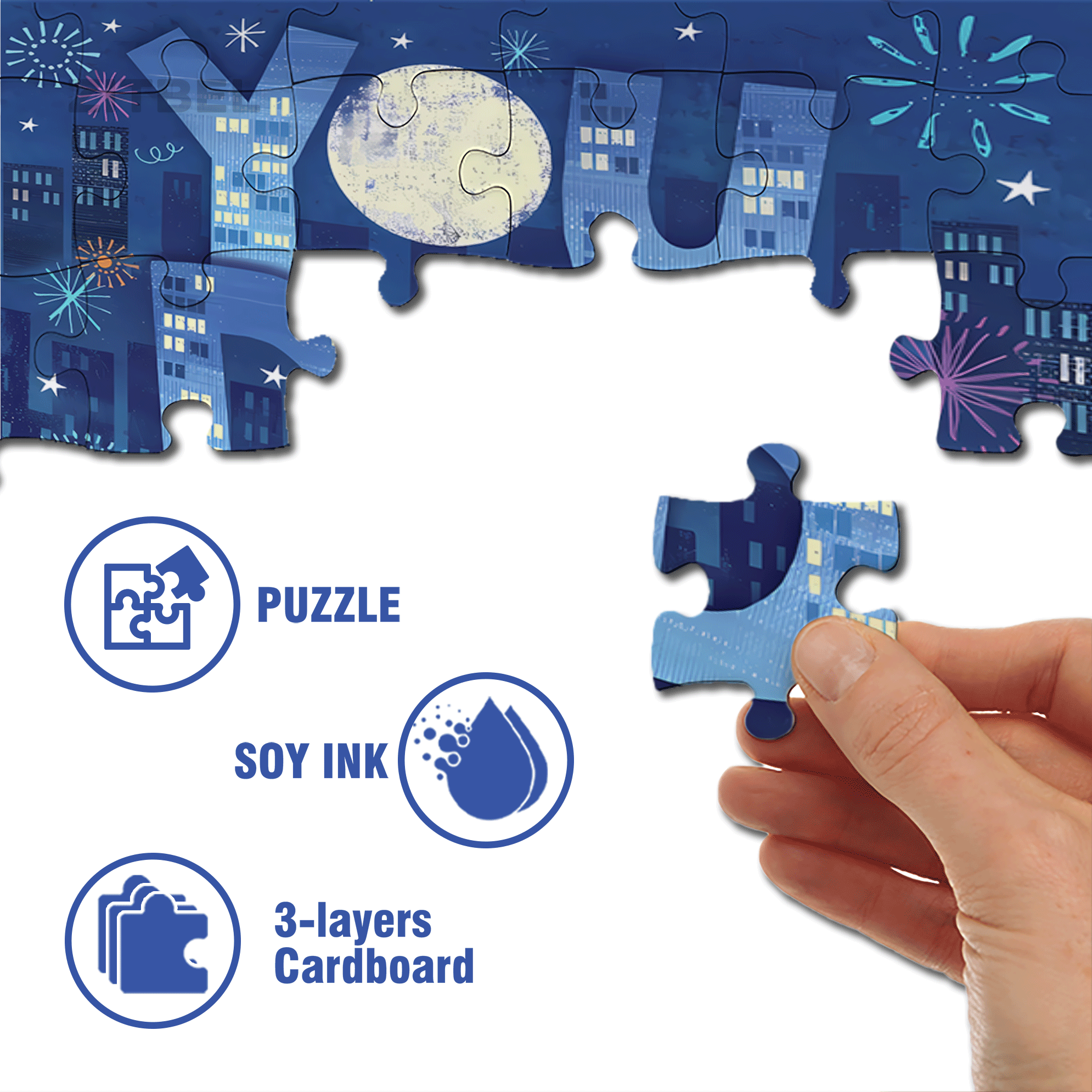 You Did It 500pcs/1000pcs Jigsaw Puzzle, Scratch-Resistant, Interactive Family Game & Brain-Boosting DIY Decor, Perfect for Halloween, Christmas & New Year Gifts, Family Puzzle Game