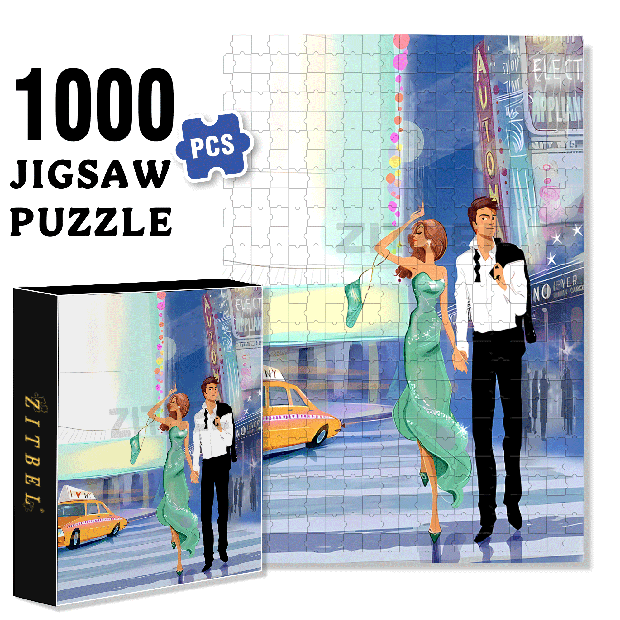 A Perfect Match 500pcs/1000pcs Jigsaw Puzzle, Scratch-Resistant, Interactive Family Game & Brain-Boosting DIY Decor, Perfect for Halloween, Christmas & New Year Gifts, Family Puzzle Game