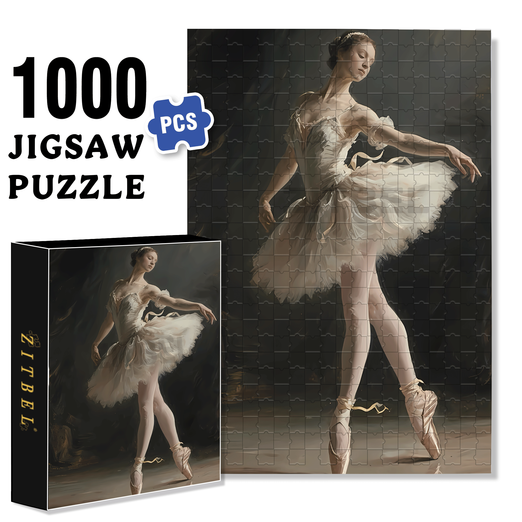 Ballet Dancer 500pcs/1000pcs Jigsaw Puzzle, Scratch-Resistant, Interactive Family Game & Brain-Boosting DIY Decor, Perfect for Halloween, Christmas & New Year Gifts, Family Puzzle Game