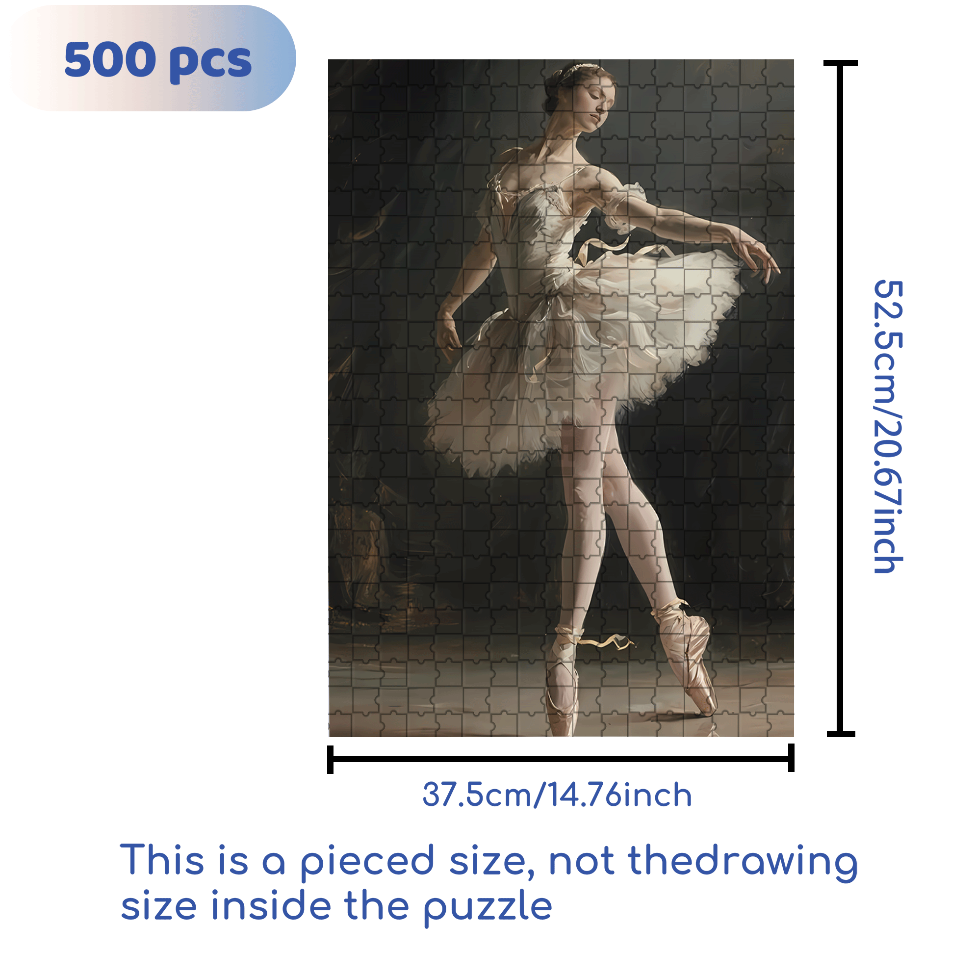 Ballet Dancer 500pcs/1000pcs Jigsaw Puzzle, Scratch-Resistant, Interactive Family Game & Brain-Boosting DIY Decor, Perfect for Halloween, Christmas & New Year Gifts, Family Puzzle Game
