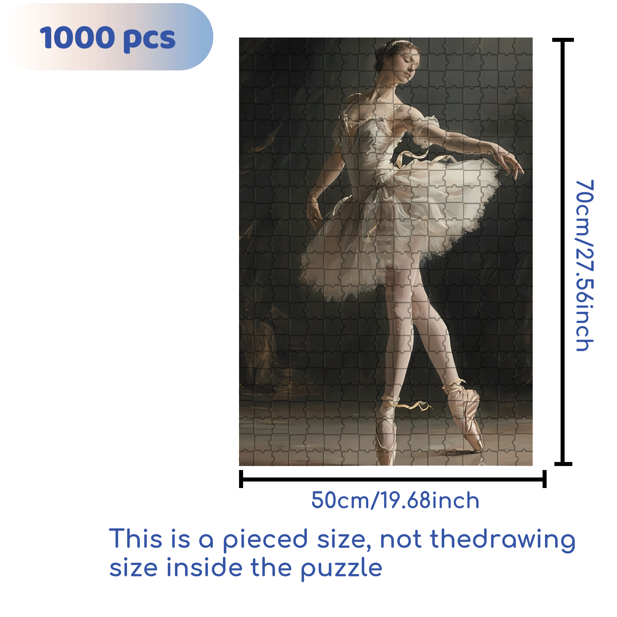 Ballet Dancer 500pcs/1000pcs Jigsaw Puzzle, Scratch-Resistant, Interactive Family Game & Brain-Boosting DIY Decor, Perfect for Halloween, Christmas & New Year Gifts, Family Puzzle Game
