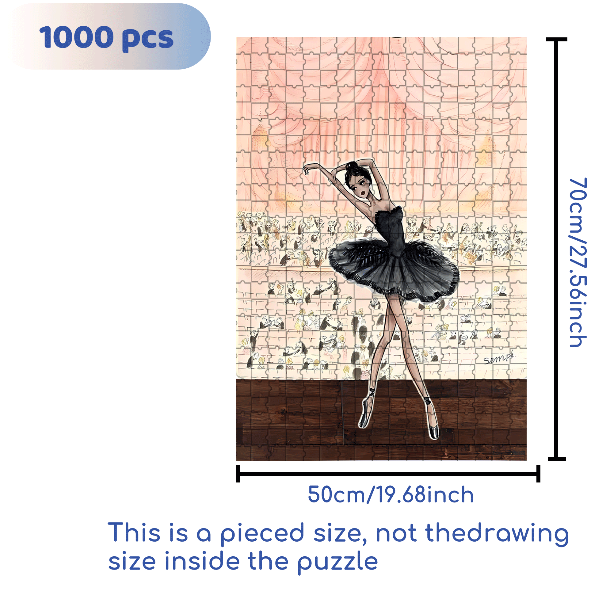 Black Swan 500pcs/1000pcs Jigsaw Puzzle, Scratch-Resistant, Interactive Family Game & Brain-Boosting DIY Decor, Perfect for Halloween, Christmas & New Year Gifts, Family Puzzle Game