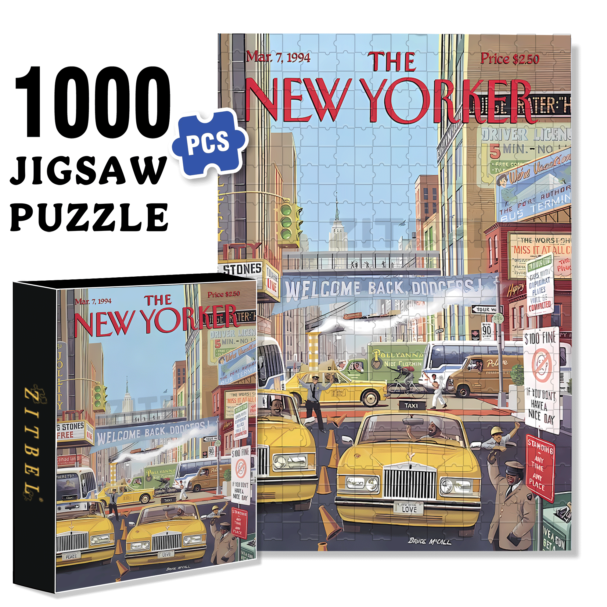 Busy Traffic 500pcs/1000pcs Jigsaw Puzzle, Scratch-Resistant, Interactive Family Game & Brain-Boosting DIY Decor, Perfect for Halloween, Christmas & New Year Gifts, Family Puzzle Game