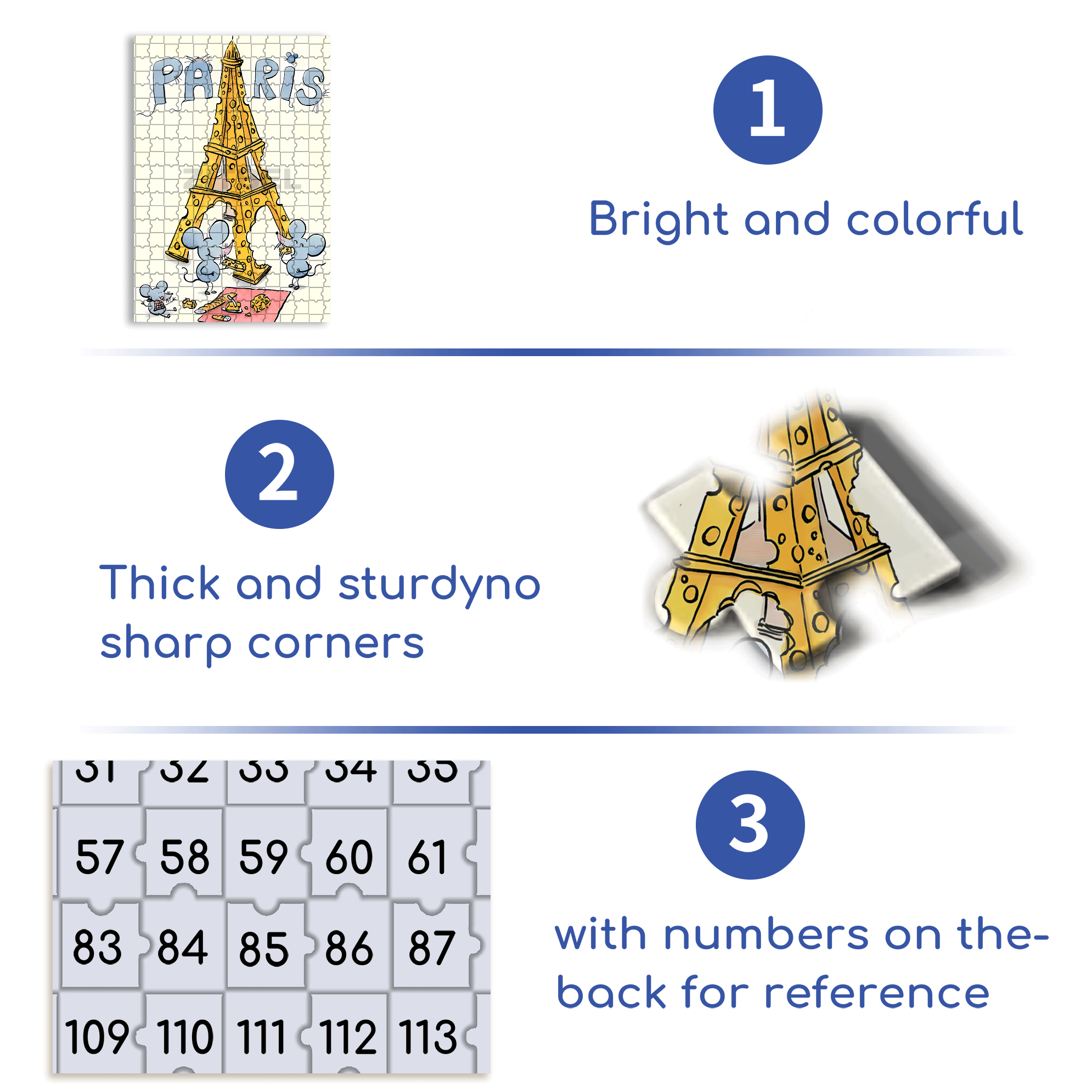 Cheese Paris Eiffel Tower 500pcs/1000pcs Jigsaw Puzzle, Scratch-Resistant, Interactive Family Game & Brain-Boosting DIY Decor, Perfect for Halloween, Christmas & New Year Gifts, Family Puzzle Game