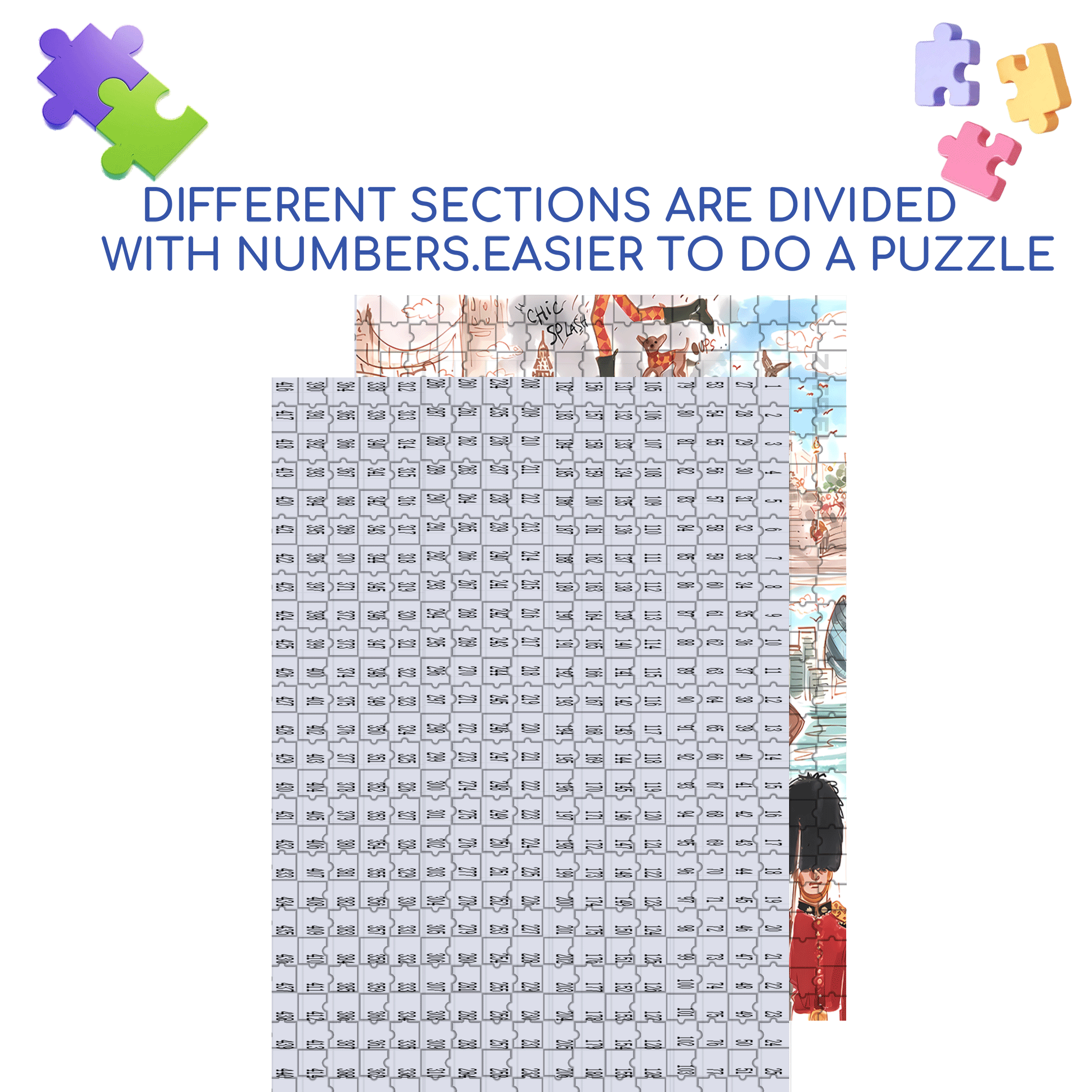 Chic  500pcs/1000pcs Jigsaw Puzzle, Scratch-Resistant, Interactive Family Game & Brain-Boosting DIY Decor, Perfect for Halloween, Christmas & New Year Gifts, Family Puzzle Game