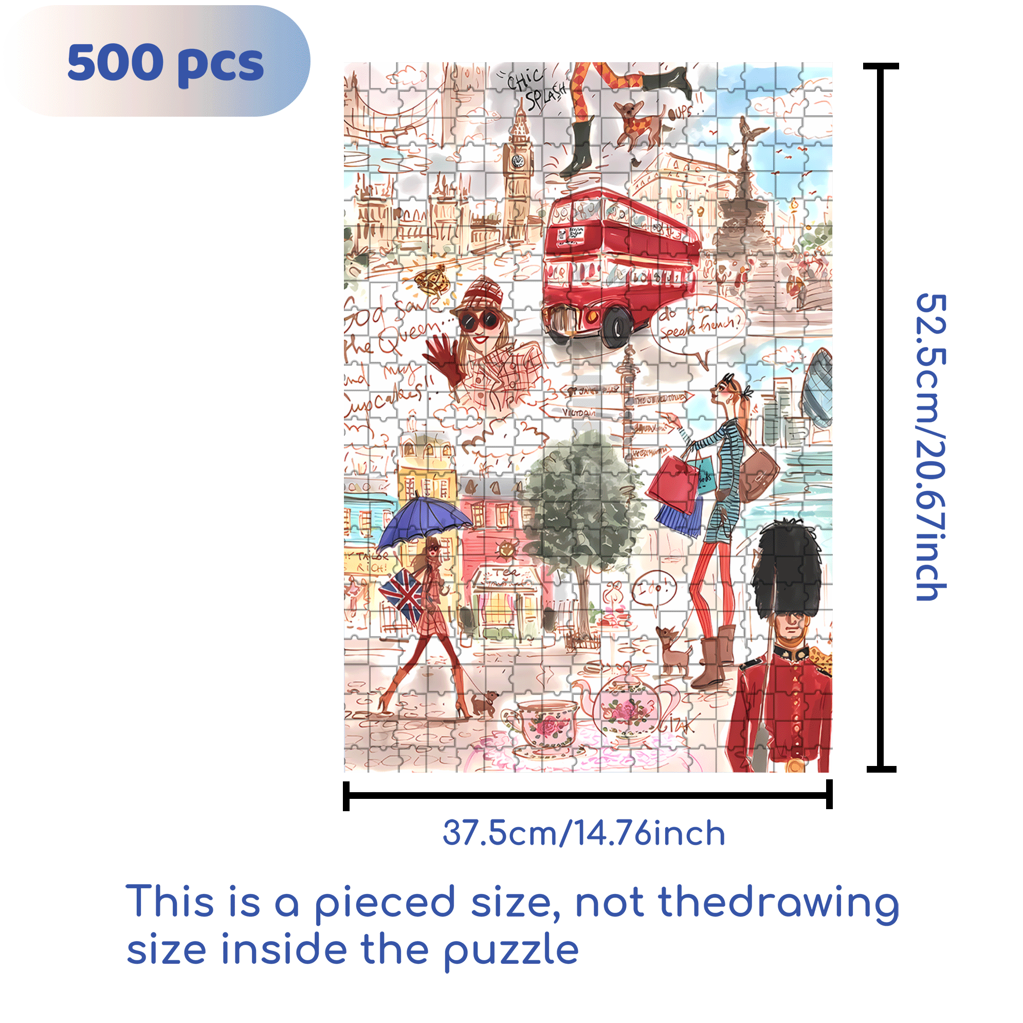 Chic  500pcs/1000pcs Jigsaw Puzzle, Scratch-Resistant, Interactive Family Game & Brain-Boosting DIY Decor, Perfect for Halloween, Christmas & New Year Gifts, Family Puzzle Game