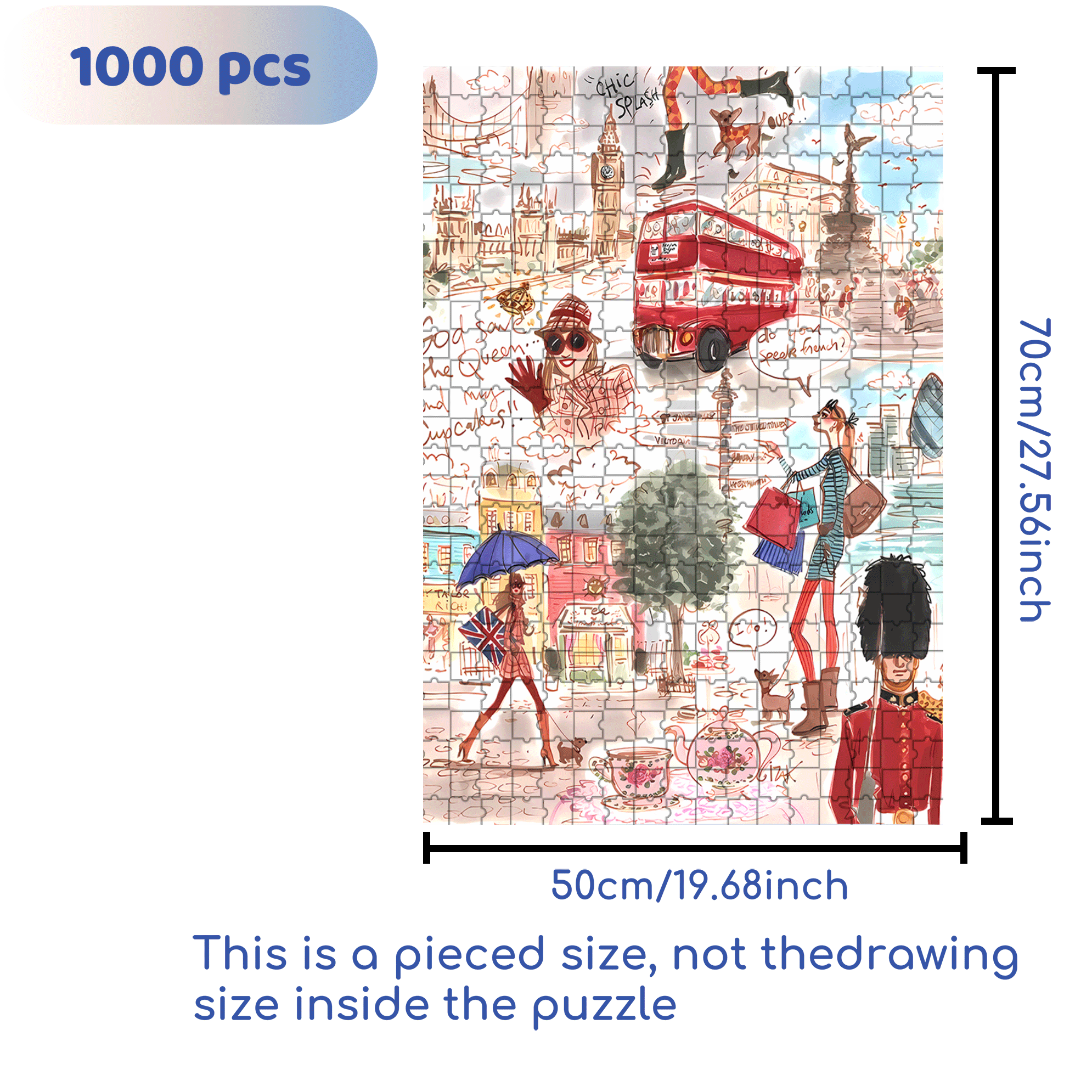 Chic  500pcs/1000pcs Jigsaw Puzzle, Scratch-Resistant, Interactive Family Game & Brain-Boosting DIY Decor, Perfect for Halloween, Christmas & New Year Gifts, Family Puzzle Game