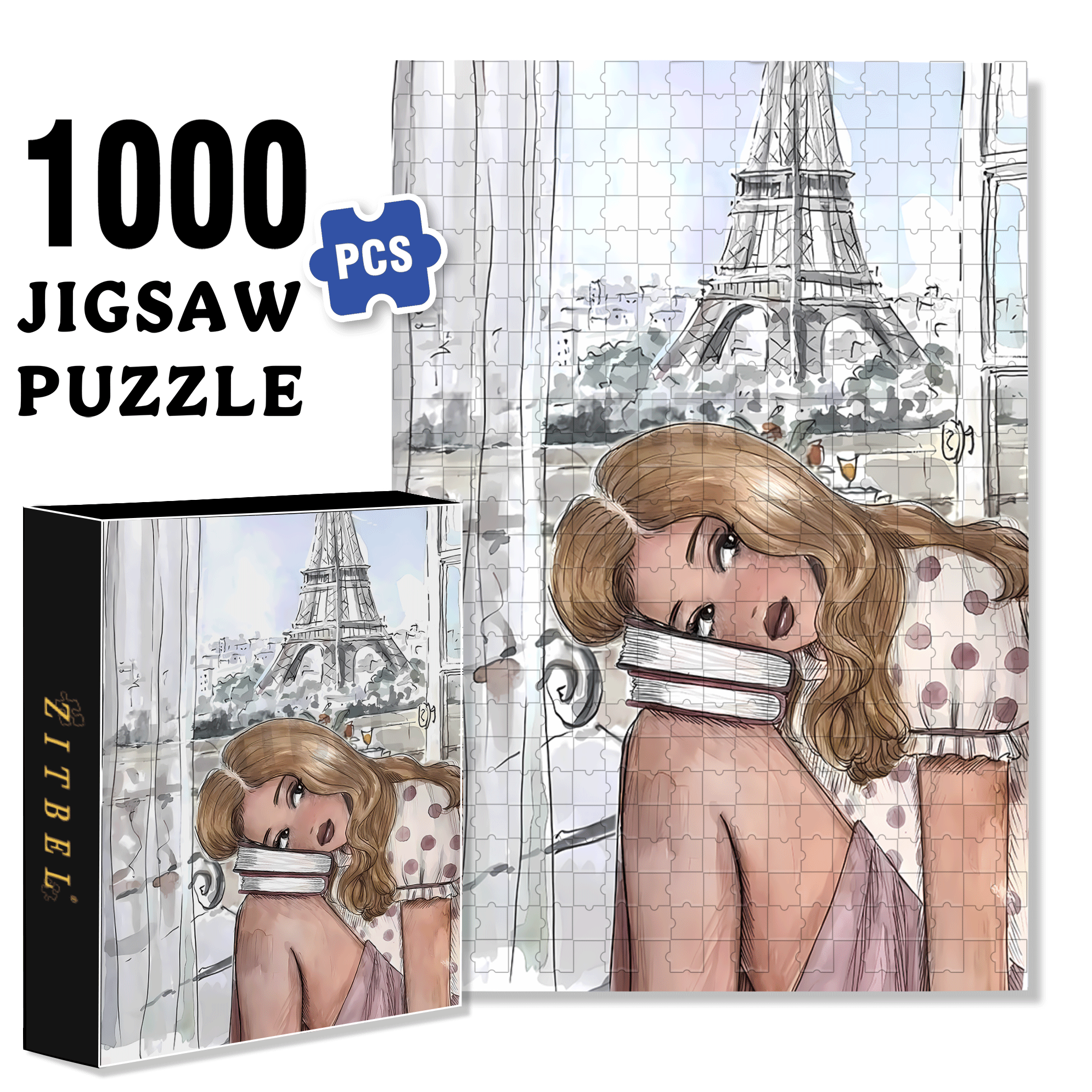 Christina 500pcs/1000pcs Jigsaw Puzzle, Scratch-Resistant, Interactive Family Game & Brain-Boosting DIY Decor, Perfect for Halloween, Christmas & New Year Gifts, Family Puzzle Game