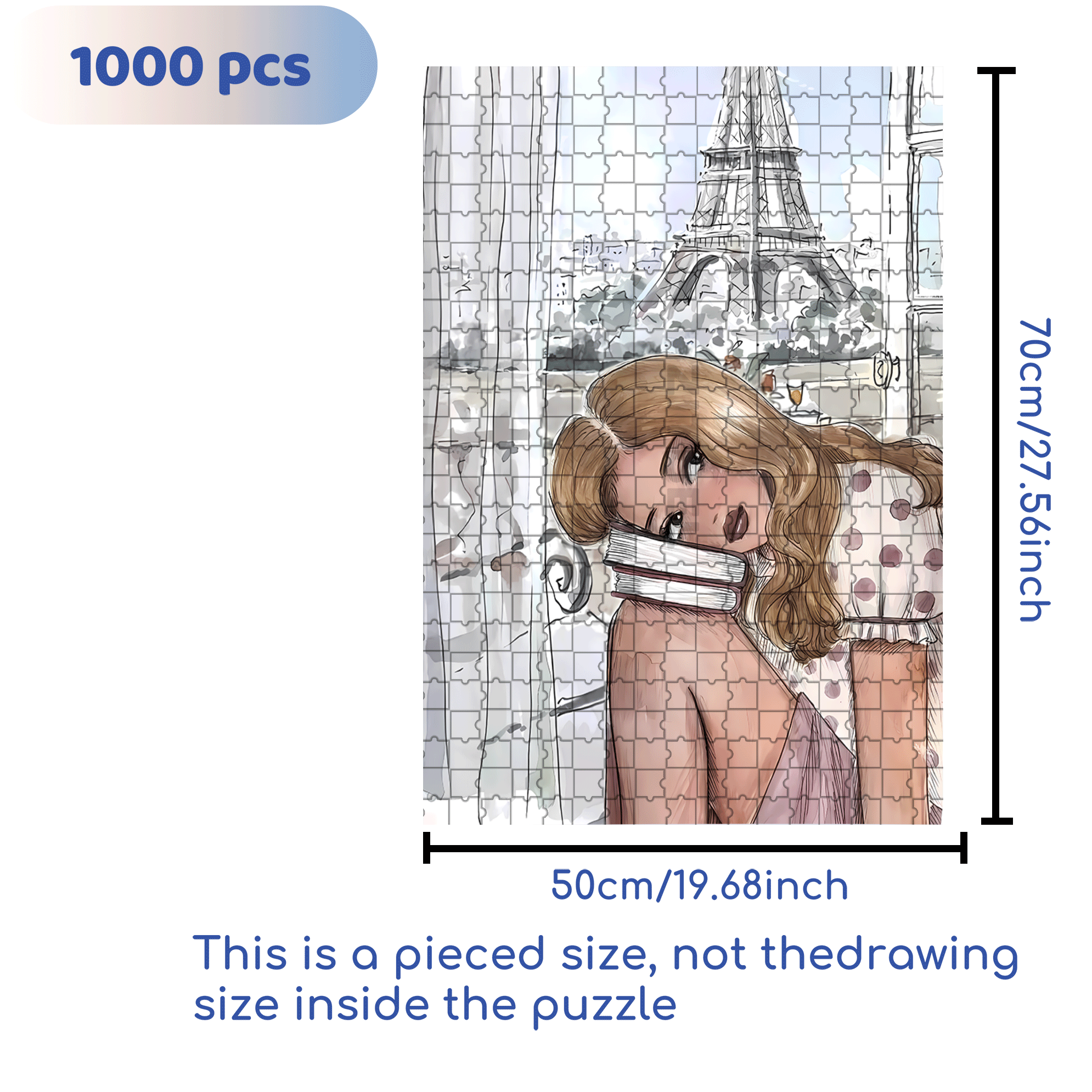 Christina 500pcs/1000pcs Jigsaw Puzzle, Scratch-Resistant, Interactive Family Game & Brain-Boosting DIY Decor, Perfect for Halloween, Christmas & New Year Gifts, Family Puzzle Game