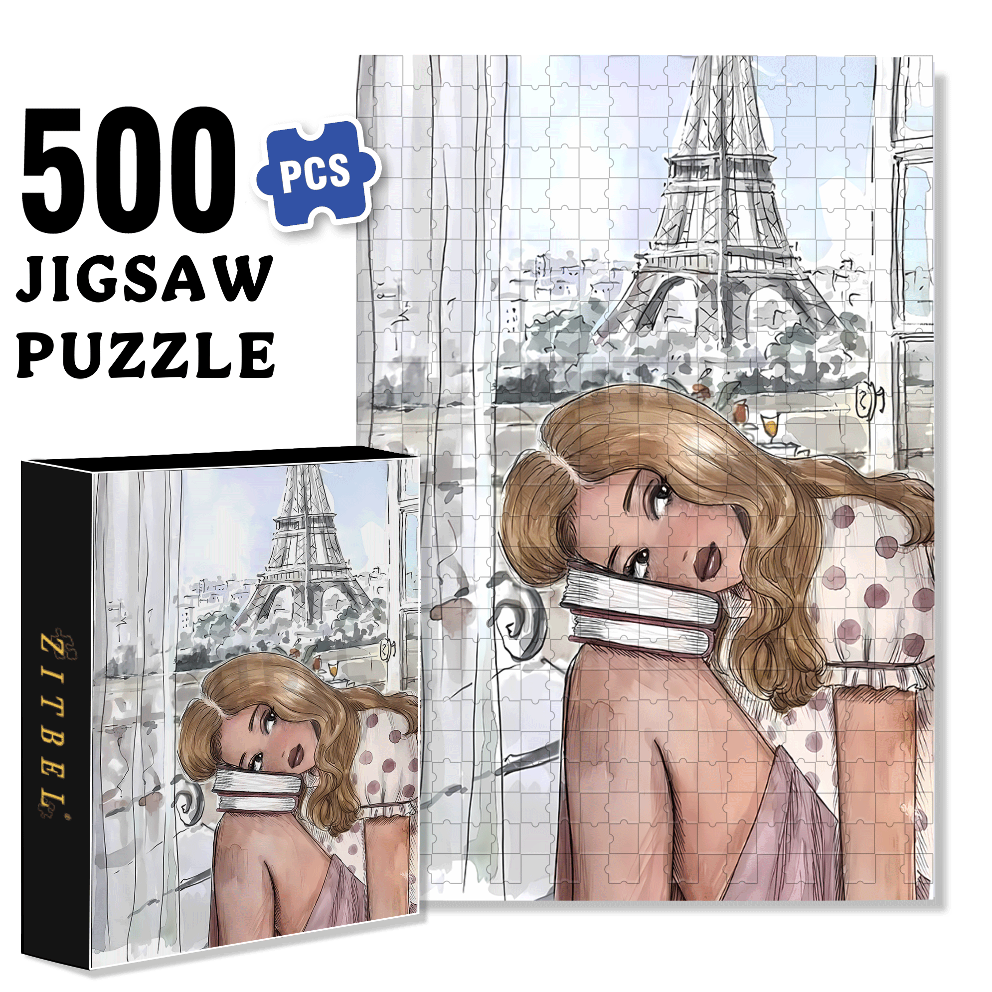 Christina 500pcs/1000pcs Jigsaw Puzzle, Scratch-Resistant, Interactive Family Game & Brain-Boosting DIY Decor, Perfect for Halloween, Christmas & New Year Gifts, Family Puzzle Game