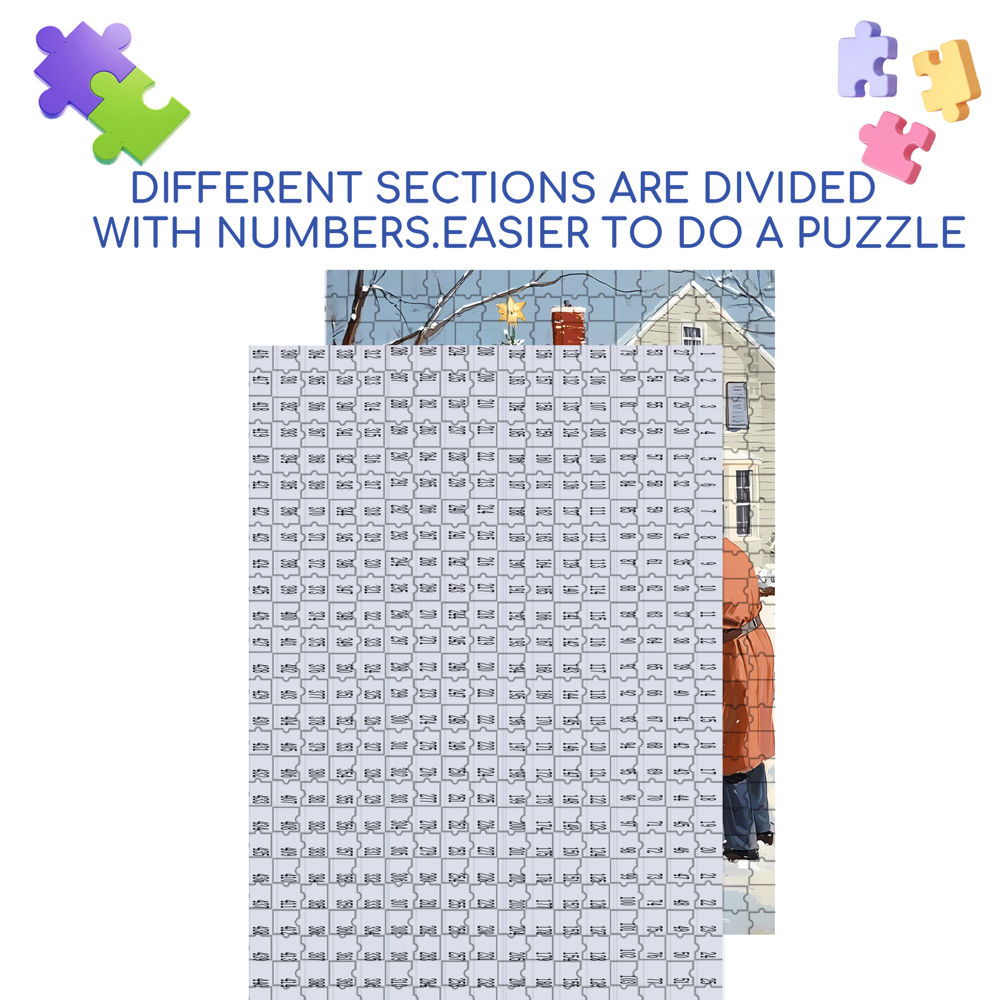 Christmas Eve 2 500pcs/1000pcs Jigsaw Puzzle, Scratch-Resistant, Interactive Family Game & Brain-Boosting DIY Decor, Perfect for Halloween, Christmas & New Year Gifts, Family Puzzle Game