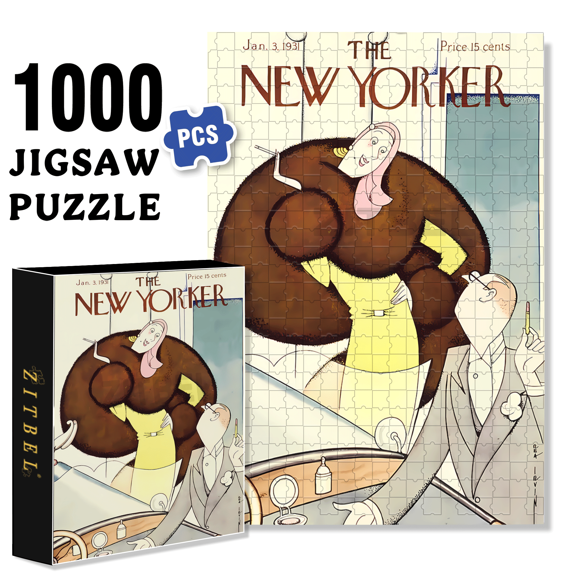 Exaggerated Scarf 500pcs/1000pcs Jigsaw Puzzle, Scratch-Resistant, Interactive Family Game & Brain-Boosting DIY Decor, Perfect for Halloween, Christmas & New Year Gifts, Family Puzzle Game