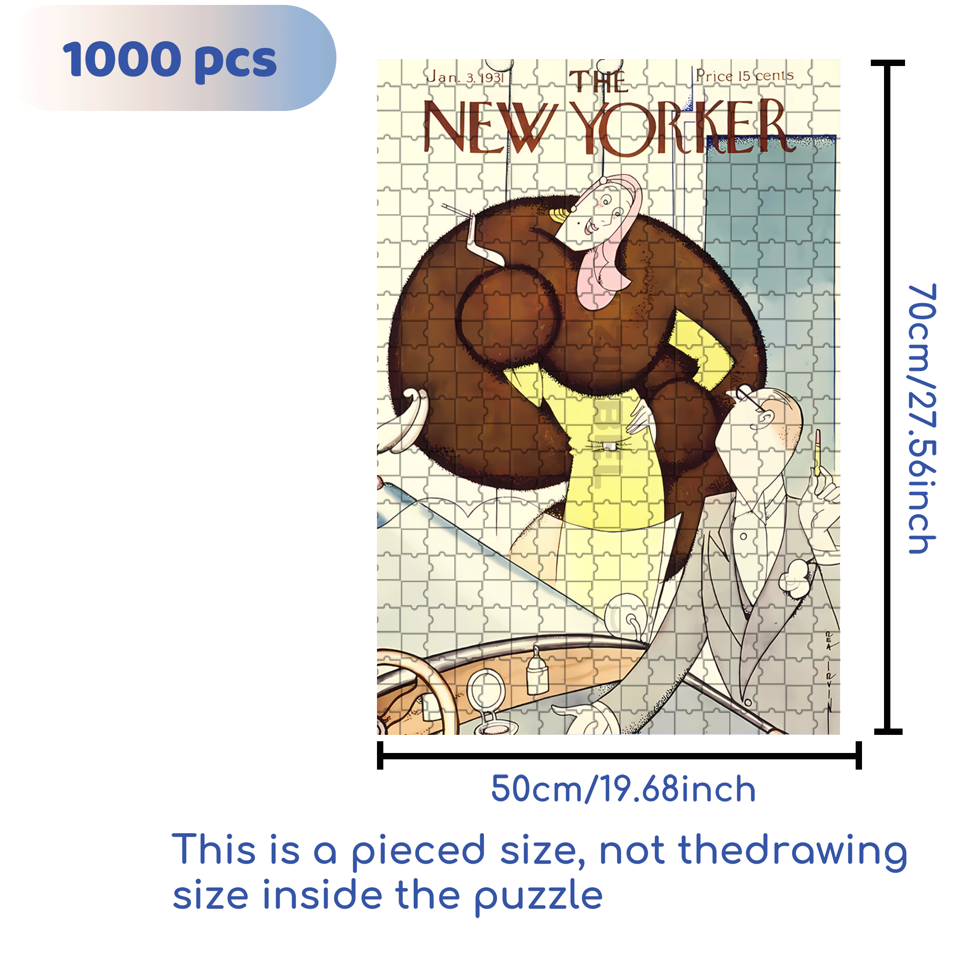 Exaggerated Scarf 500pcs/1000pcs Jigsaw Puzzle, Scratch-Resistant, Interactive Family Game & Brain-Boosting DIY Decor, Perfect for Halloween, Christmas & New Year Gifts, Family Puzzle Game