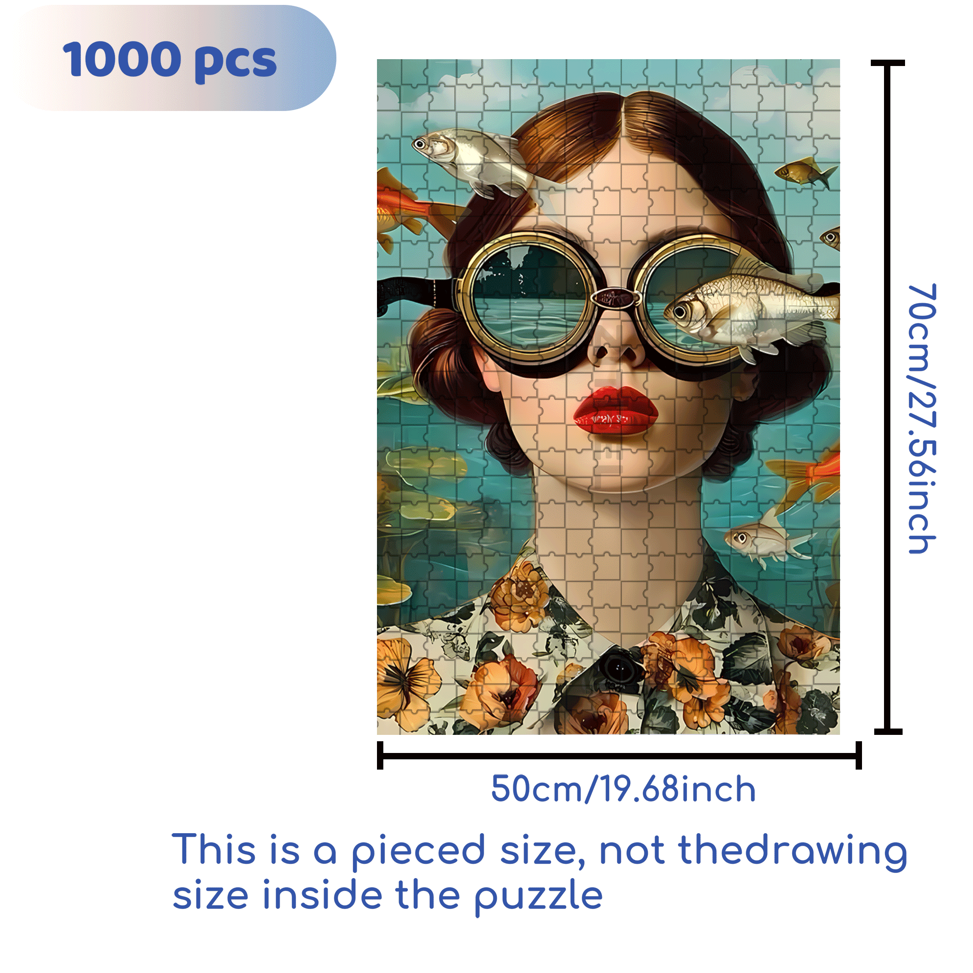 Fiery Red Lips 500pcs/1000pcs Jigsaw Puzzle, Scratch-Resistant, Interactive Family Game & Brain-Boosting DIY Decor, Perfect for Halloween, Christmas & New Year Gifts, Family Puzzle Game