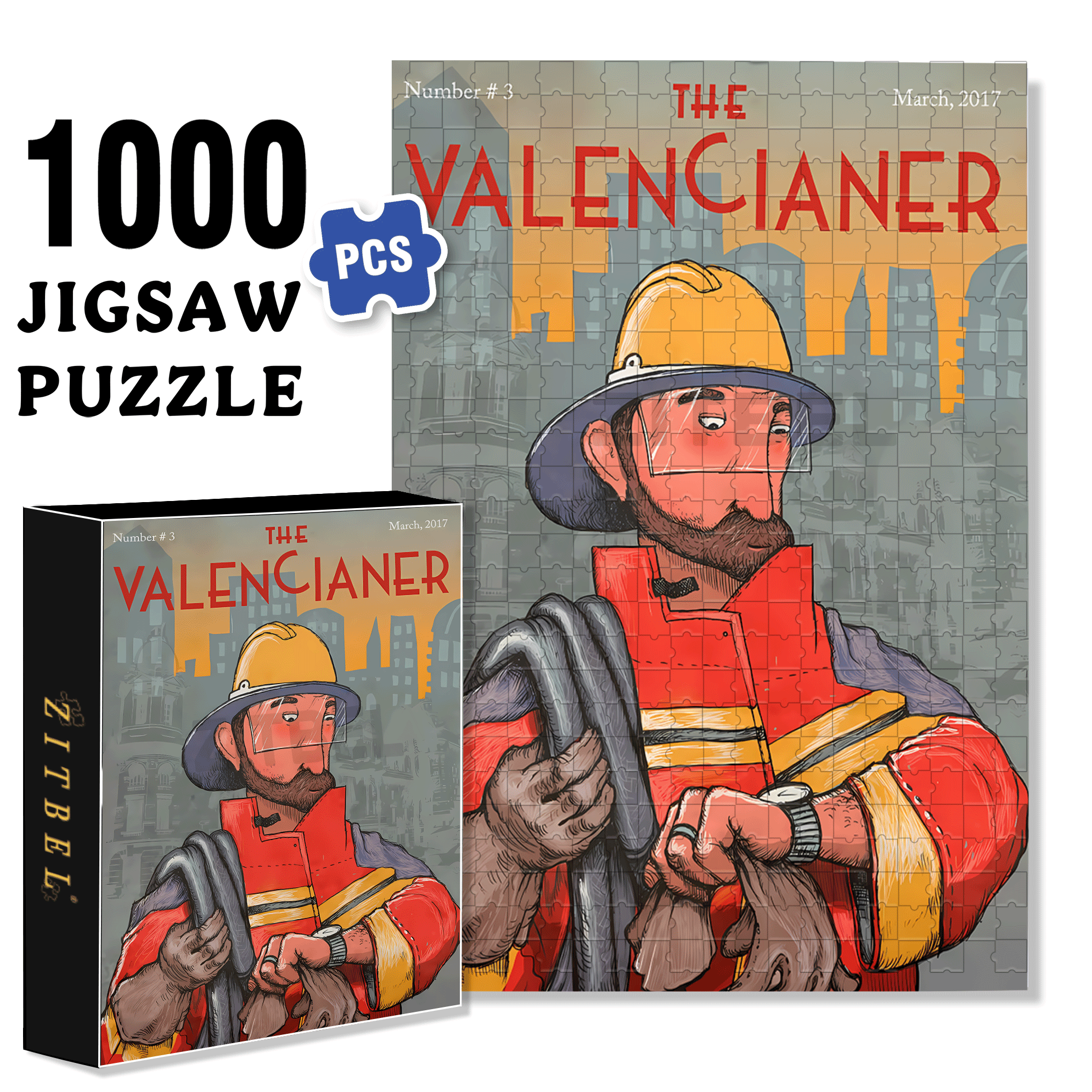 Firefighters 500pcs/1000pcs Jigsaw Puzzle, Scratch-Resistant, Interactive Family Game & Brain-Boosting DIY Decor, Perfect for Halloween, Christmas & New Year Gifts, Family Puzzle Game