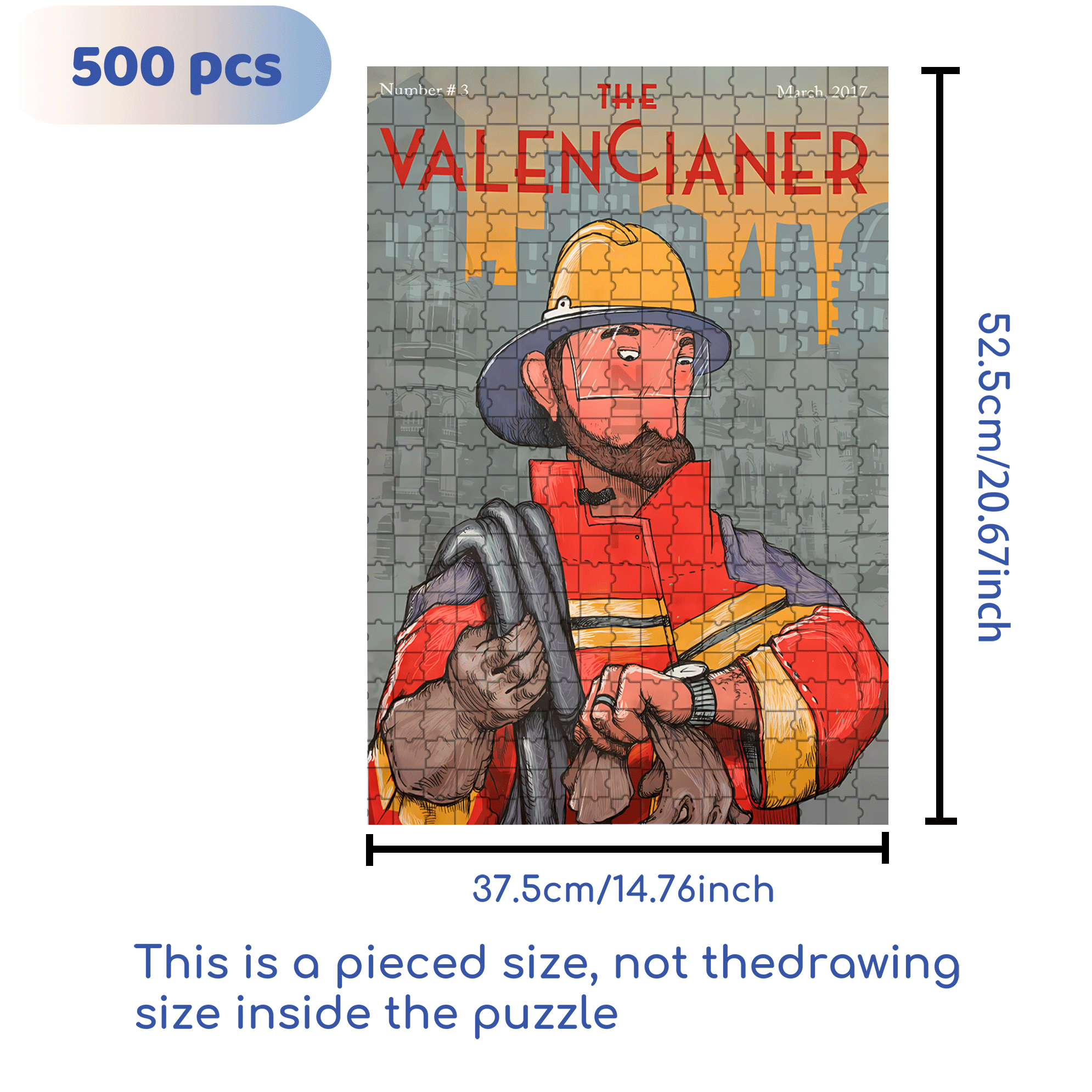 Firefighters 500pcs/1000pcs Jigsaw Puzzle, Scratch-Resistant, Interactive Family Game & Brain-Boosting DIY Decor, Perfect for Halloween, Christmas & New Year Gifts, Family Puzzle Game