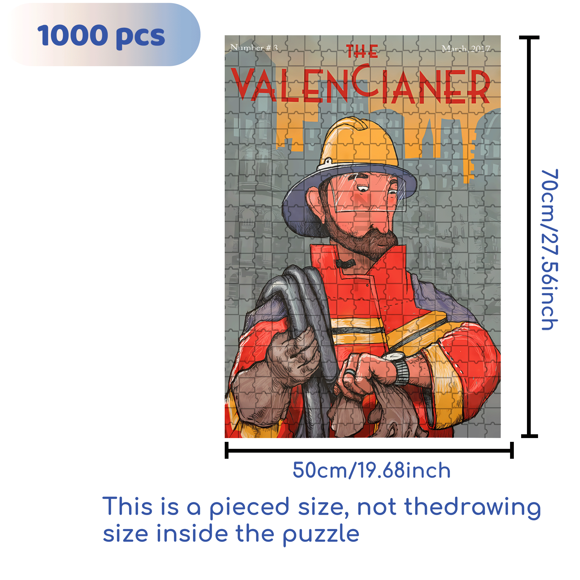 Firefighters 500pcs/1000pcs Jigsaw Puzzle, Scratch-Resistant, Interactive Family Game & Brain-Boosting DIY Decor, Perfect for Halloween, Christmas & New Year Gifts, Family Puzzle Game