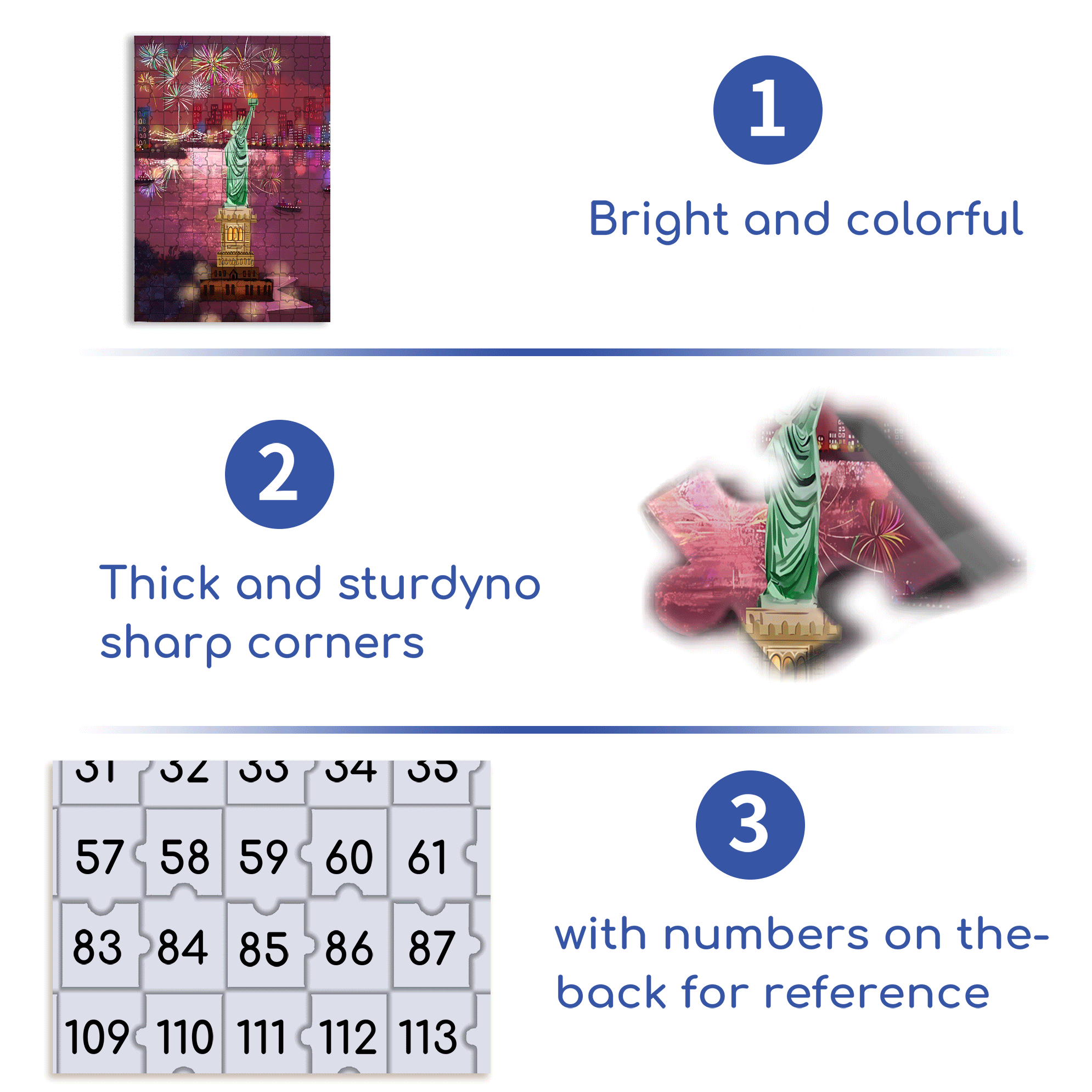Fireworks And The Statue of Liberty 500pcs/1000pcs Jigsaw Puzzle, Scratch-Resistant, Interactive Family Game & Brain-Boosting DIY Decor, Perfect for Halloween, Christmas & New Year Gifts, Family Puzzle Game