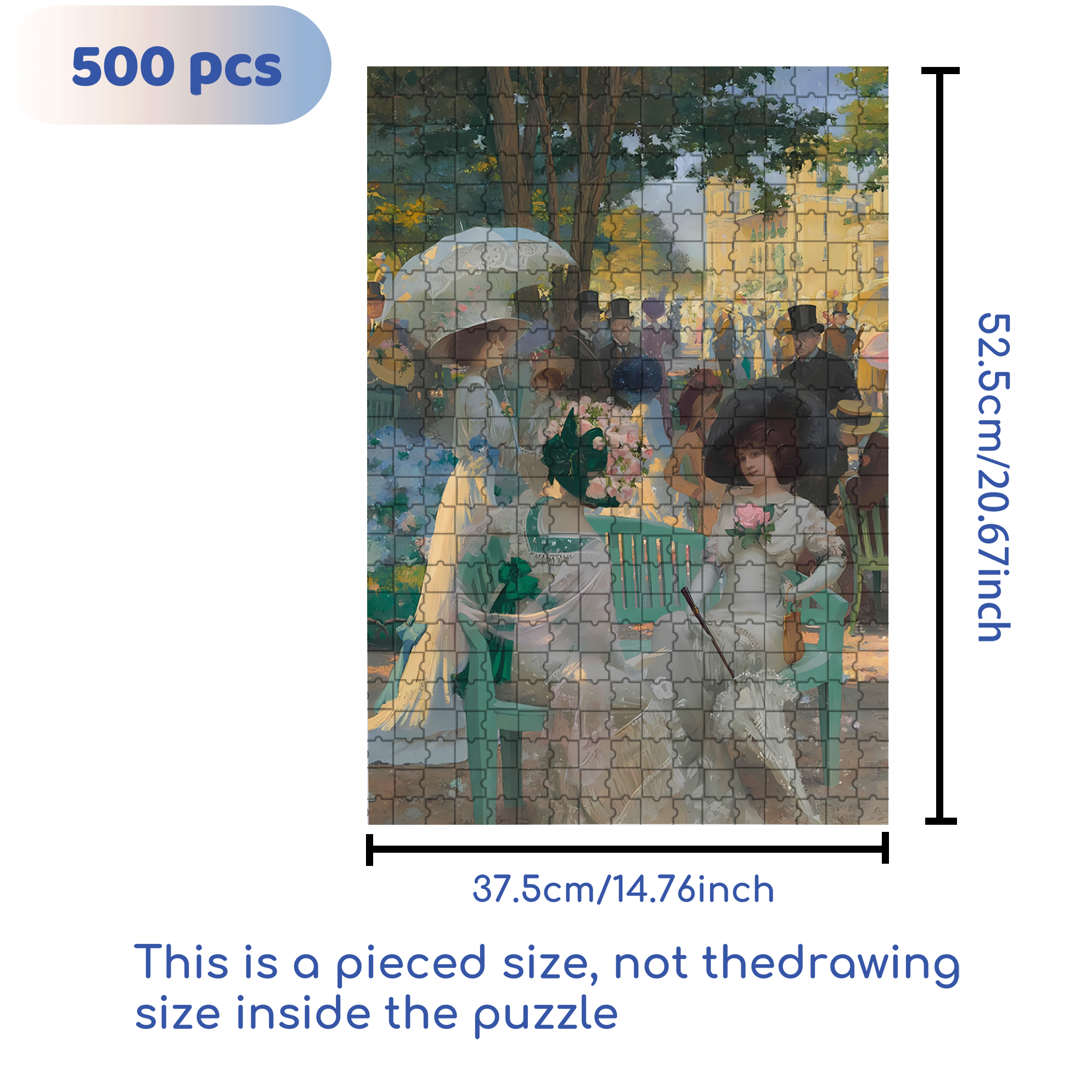 French Women 500pcs/1000pcs Jigsaw Puzzle, Scratch-Resistant, Interactive Family Game & Brain-Boosting DIY Decor, Perfect for Halloween, Christmas & New Year Gifts, Family Puzzle Game