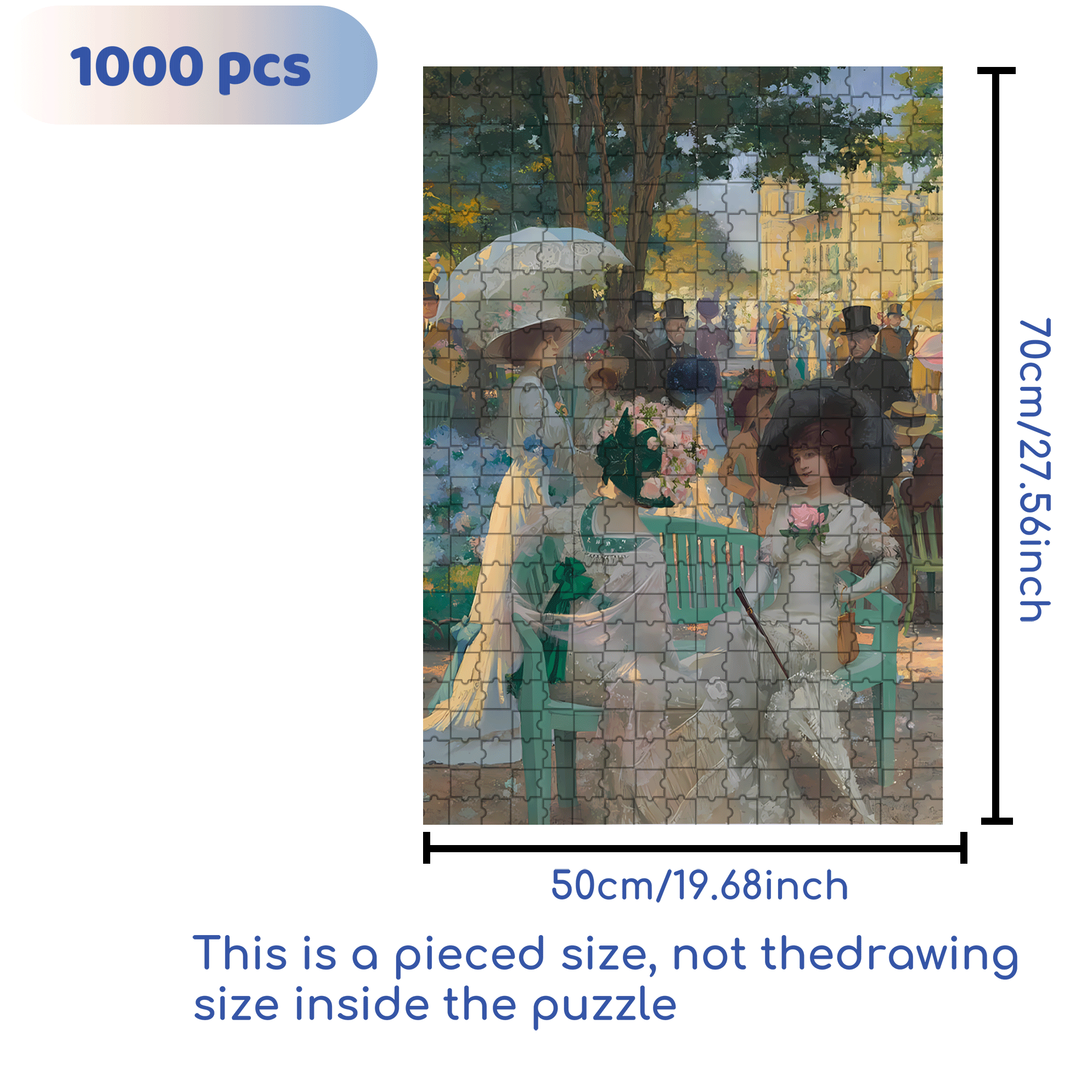 French Women 500pcs/1000pcs Jigsaw Puzzle, Scratch-Resistant, Interactive Family Game & Brain-Boosting DIY Decor, Perfect for Halloween, Christmas & New Year Gifts, Family Puzzle Game