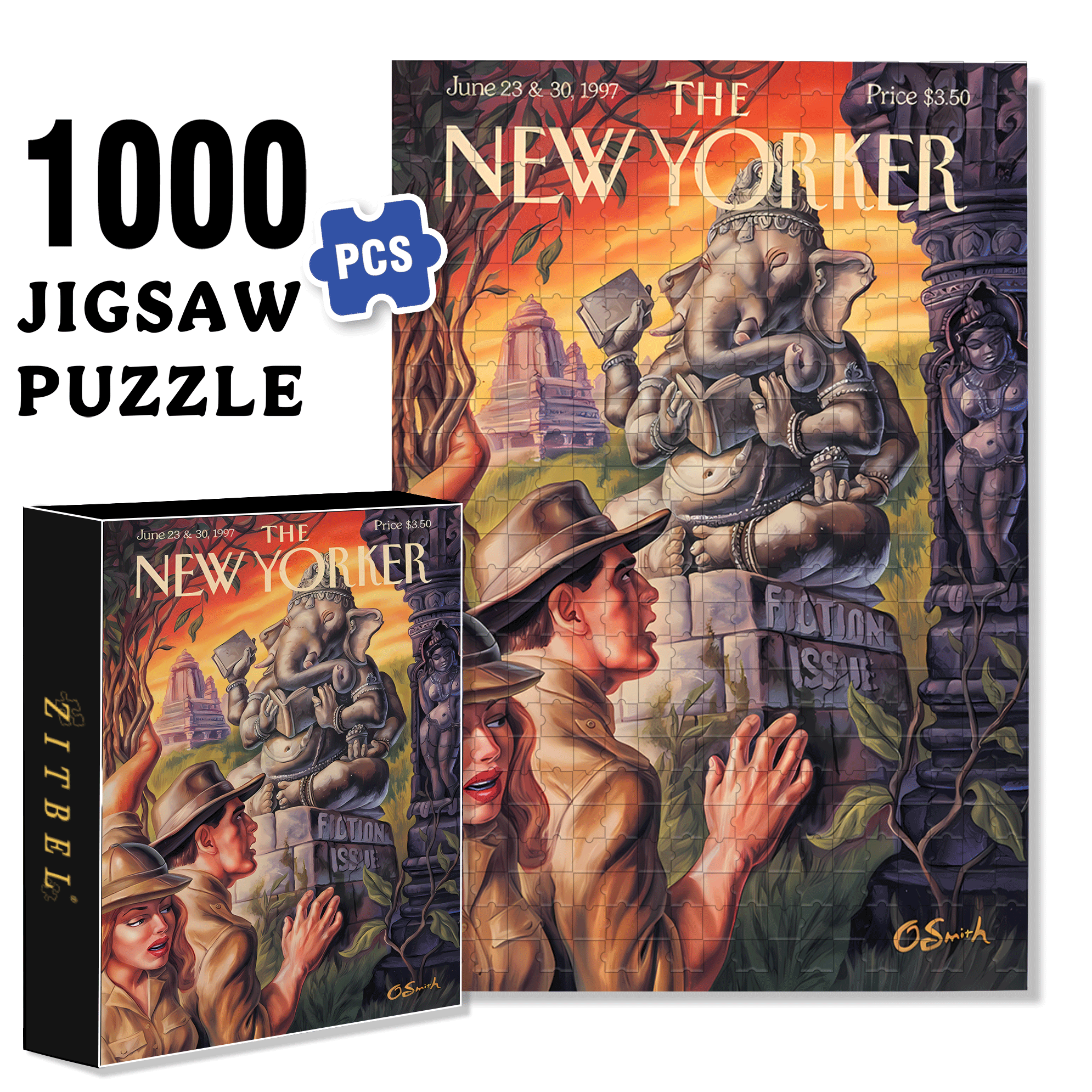Ganesha 500pcs/1000pcs Jigsaw Puzzle, Scratch-Resistant, Interactive Family Game & Brain-Boosting DIY Decor, Perfect for Halloween, Christmas & New Year Gifts, Family Puzzle Game