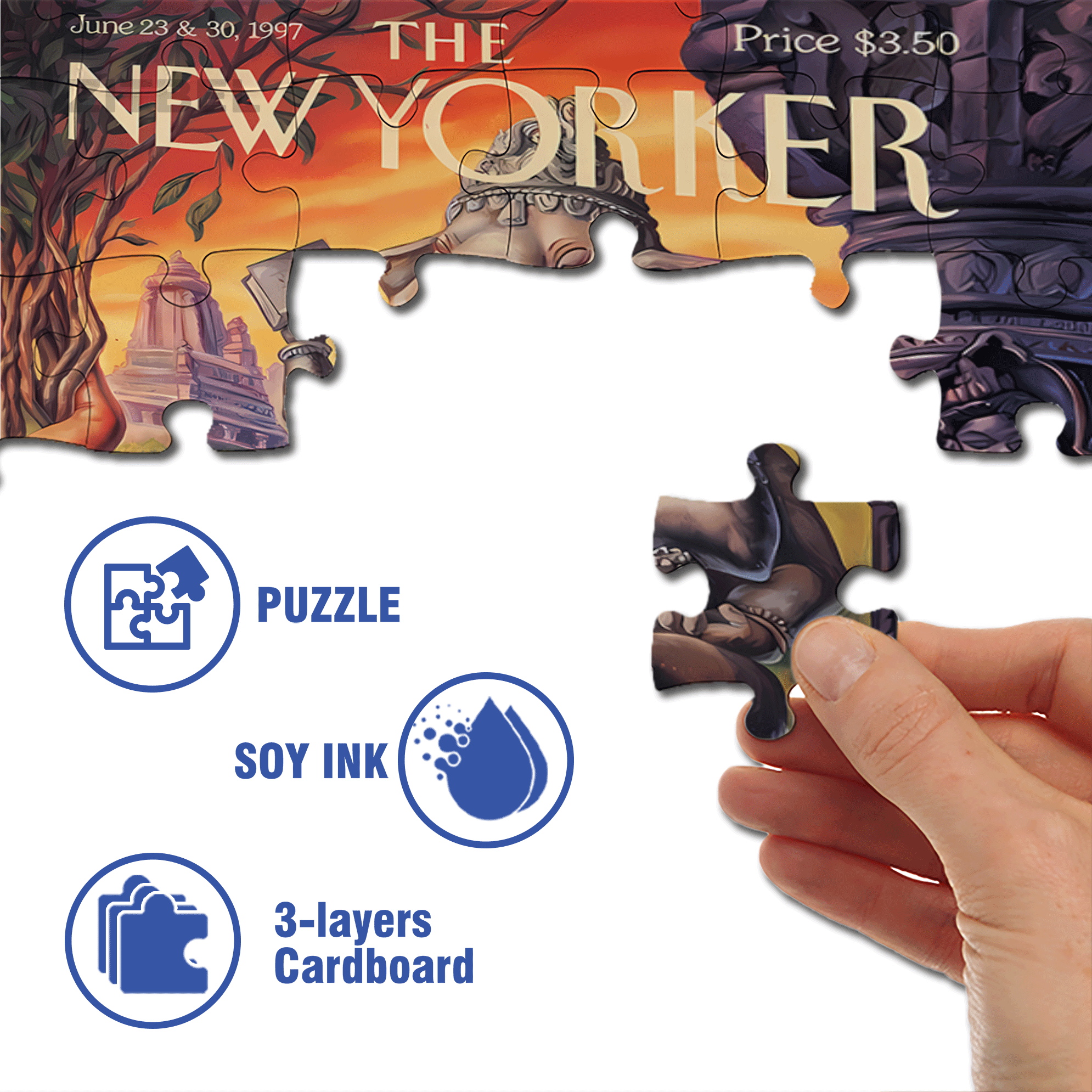 Ganesha 500pcs/1000pcs Jigsaw Puzzle, Scratch-Resistant, Interactive Family Game & Brain-Boosting DIY Decor, Perfect for Halloween, Christmas & New Year Gifts, Family Puzzle Game