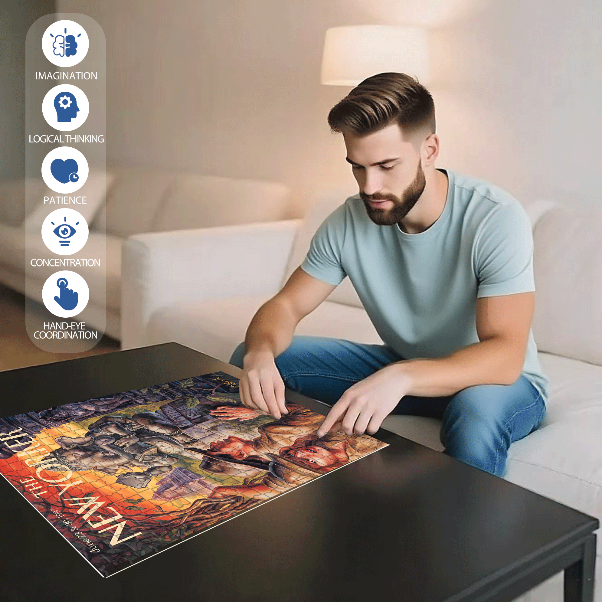 Ganesha 500pcs/1000pcs Jigsaw Puzzle, Scratch-Resistant, Interactive Family Game & Brain-Boosting DIY Decor, Perfect for Halloween, Christmas & New Year Gifts, Family Puzzle Game