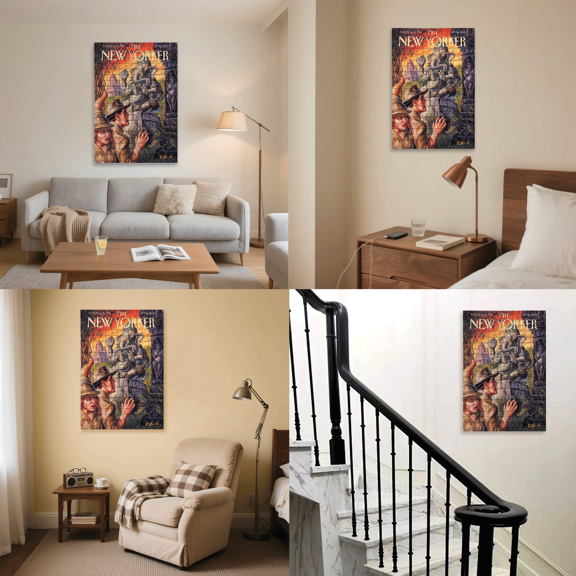 Ganesha 500pcs/1000pcs Jigsaw Puzzle, Scratch-Resistant, Interactive Family Game & Brain-Boosting DIY Decor, Perfect for Halloween, Christmas & New Year Gifts, Family Puzzle Game