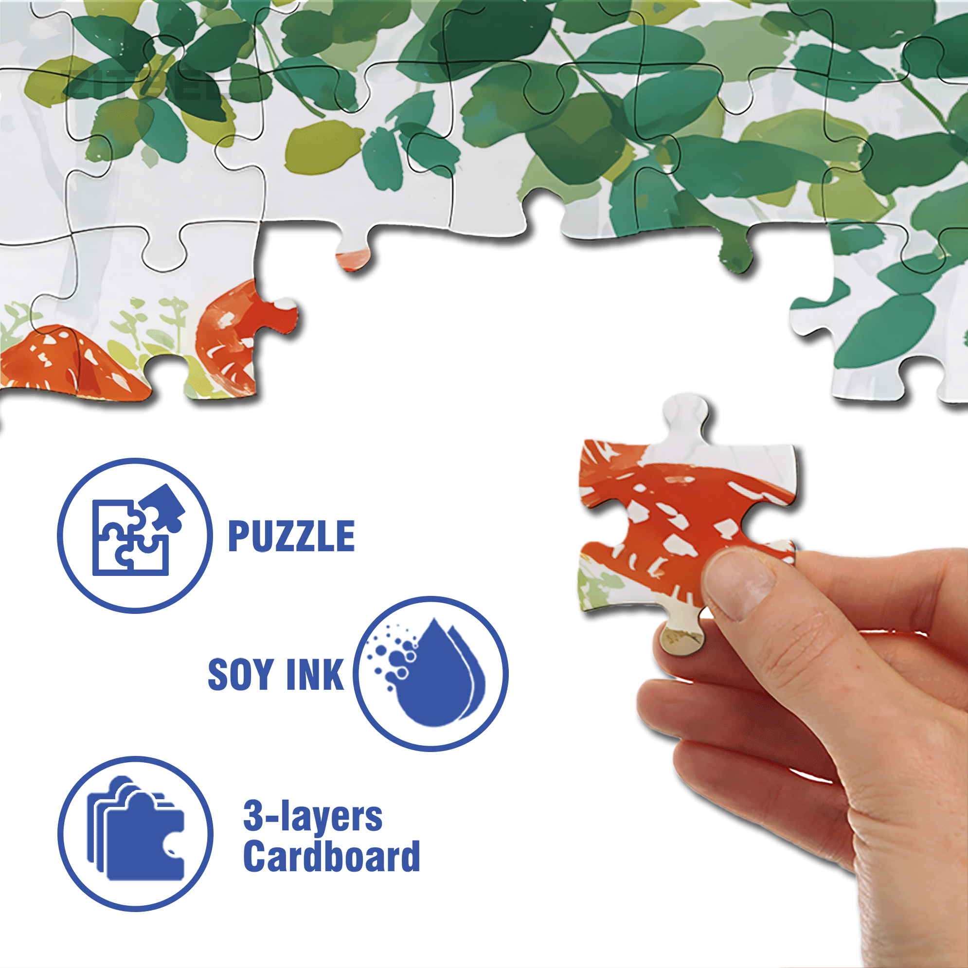 Giant Red Mushroom 500pcs/1000pcs Jigsaw Puzzle, Scratch-Resistant, Interactive Family Game & Brain-Boosting DIY Decor, Perfect for Halloween, Christmas & New Year Gifts, Family Puzzle Game