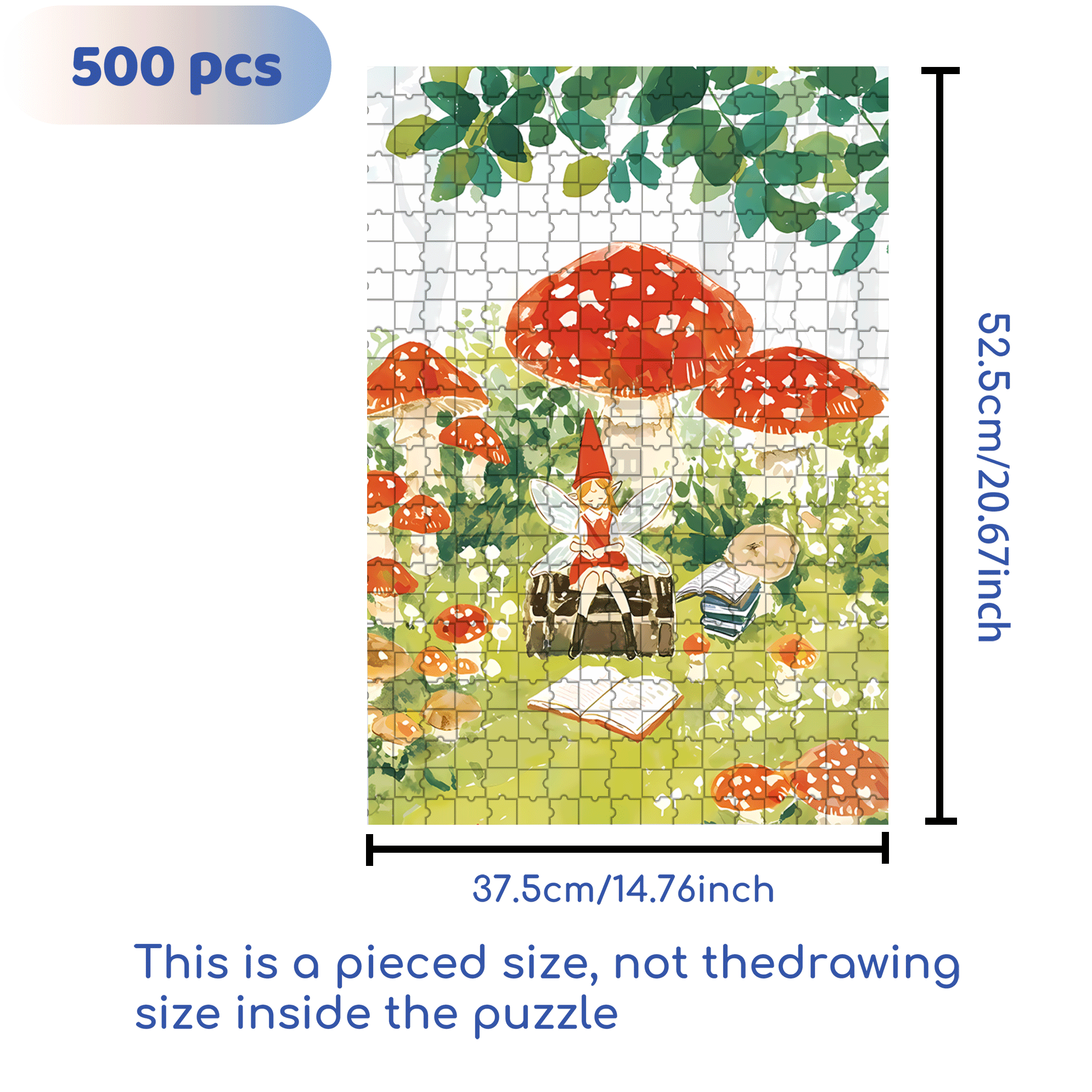 Giant Red Mushroom 500pcs/1000pcs Jigsaw Puzzle, Scratch-Resistant, Interactive Family Game & Brain-Boosting DIY Decor, Perfect for Halloween, Christmas & New Year Gifts, Family Puzzle Game