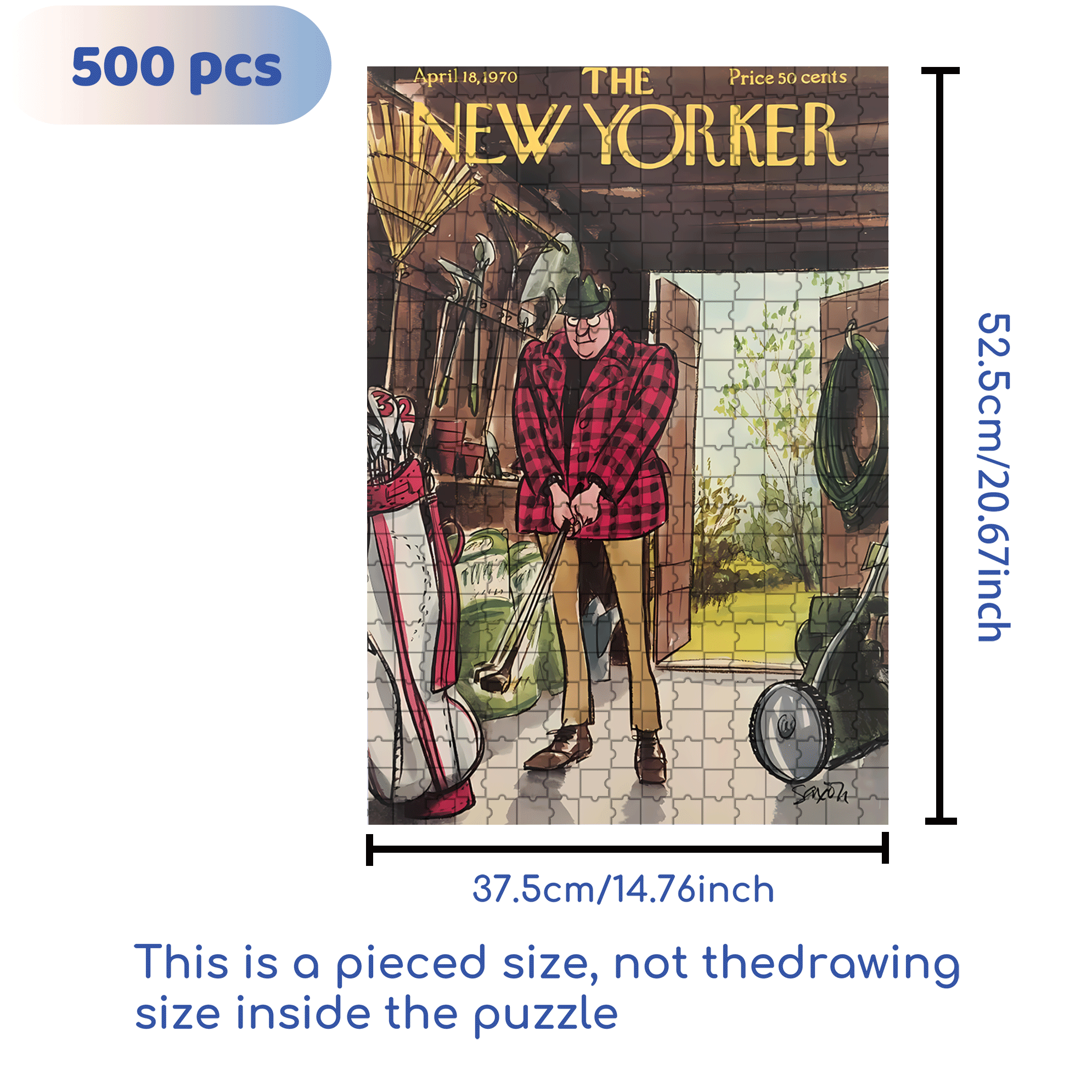 Golf In The Warehouse 500pcs/1000pcs Jigsaw Puzzle, Scratch-Resistant, Interactive Family Game & Brain-Boosting DIY Decor, Perfect for Halloween, Christmas & New Year Gifts, Family Puzzle Game