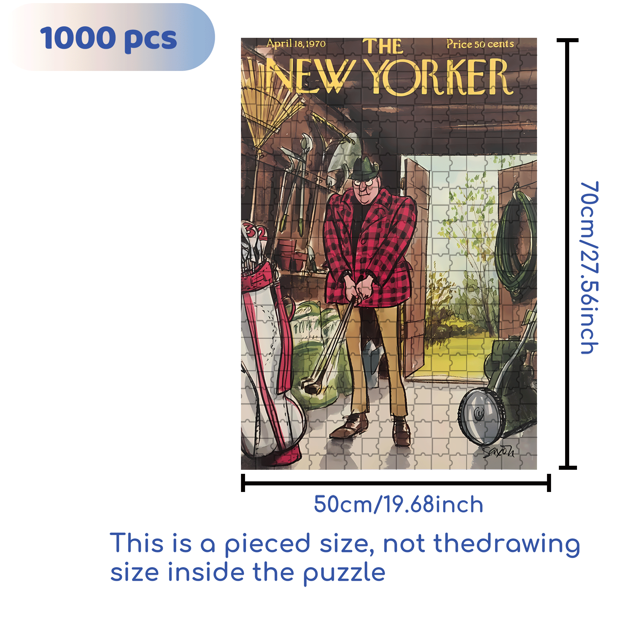 Golf In The Warehouse 500pcs/1000pcs Jigsaw Puzzle, Scratch-Resistant, Interactive Family Game & Brain-Boosting DIY Decor, Perfect for Halloween, Christmas & New Year Gifts, Family Puzzle Game