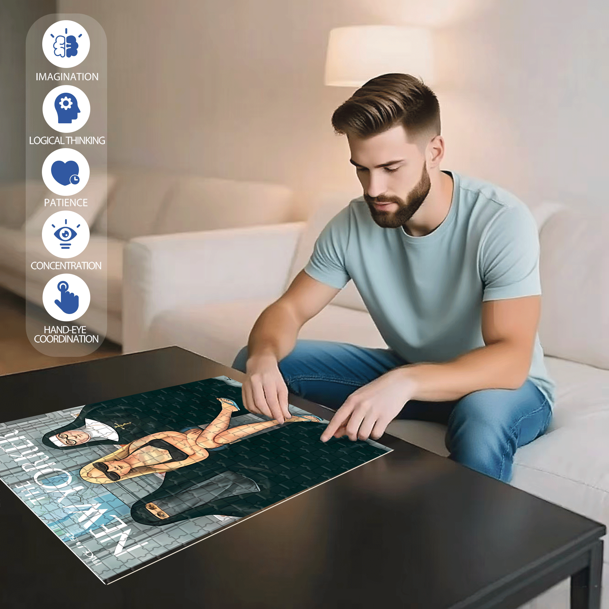 Harmony In Diversity 500pcs/1000pcs Jigsaw Puzzle, Scratch-Resistant, Interactive Family Game & Brain-Boosting DIY Decor, Perfect for Halloween, Christmas & New Year Gifts, Family Puzzle Game