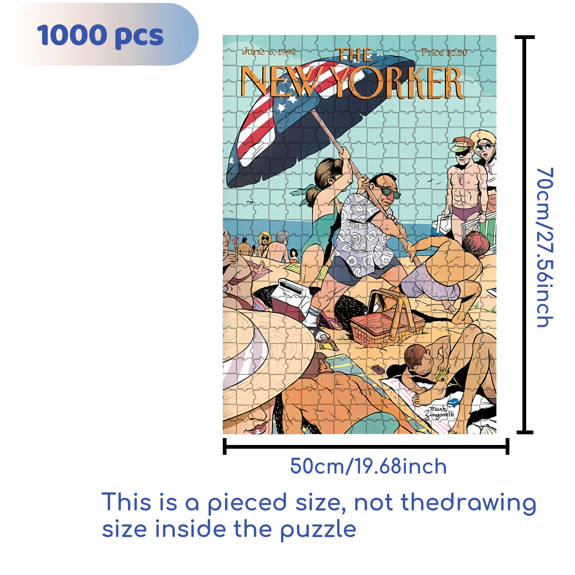 Install Sun Umbrella 500pcs/1000pcs Jigsaw Puzzle, Scratch-Resistant, Interactive Family Game & Brain-Boosting DIY Decor, Perfect for Halloween, Christmas & New Year Gifts, Family Puzzle Game