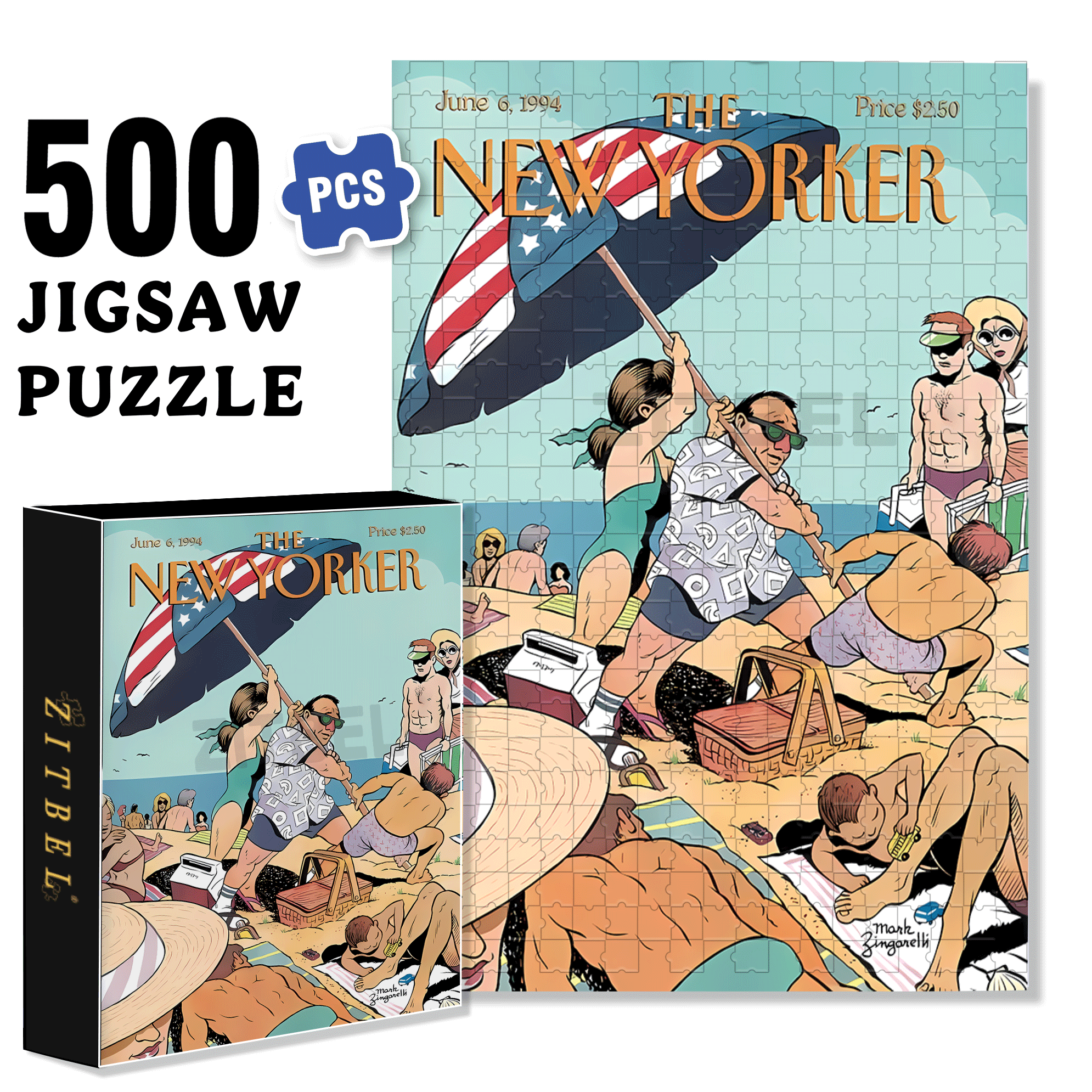 Install Sun Umbrella 500pcs/1000pcs Jigsaw Puzzle, Scratch-Resistant, Interactive Family Game & Brain-Boosting DIY Decor, Perfect for Halloween, Christmas & New Year Gifts, Family Puzzle Game
