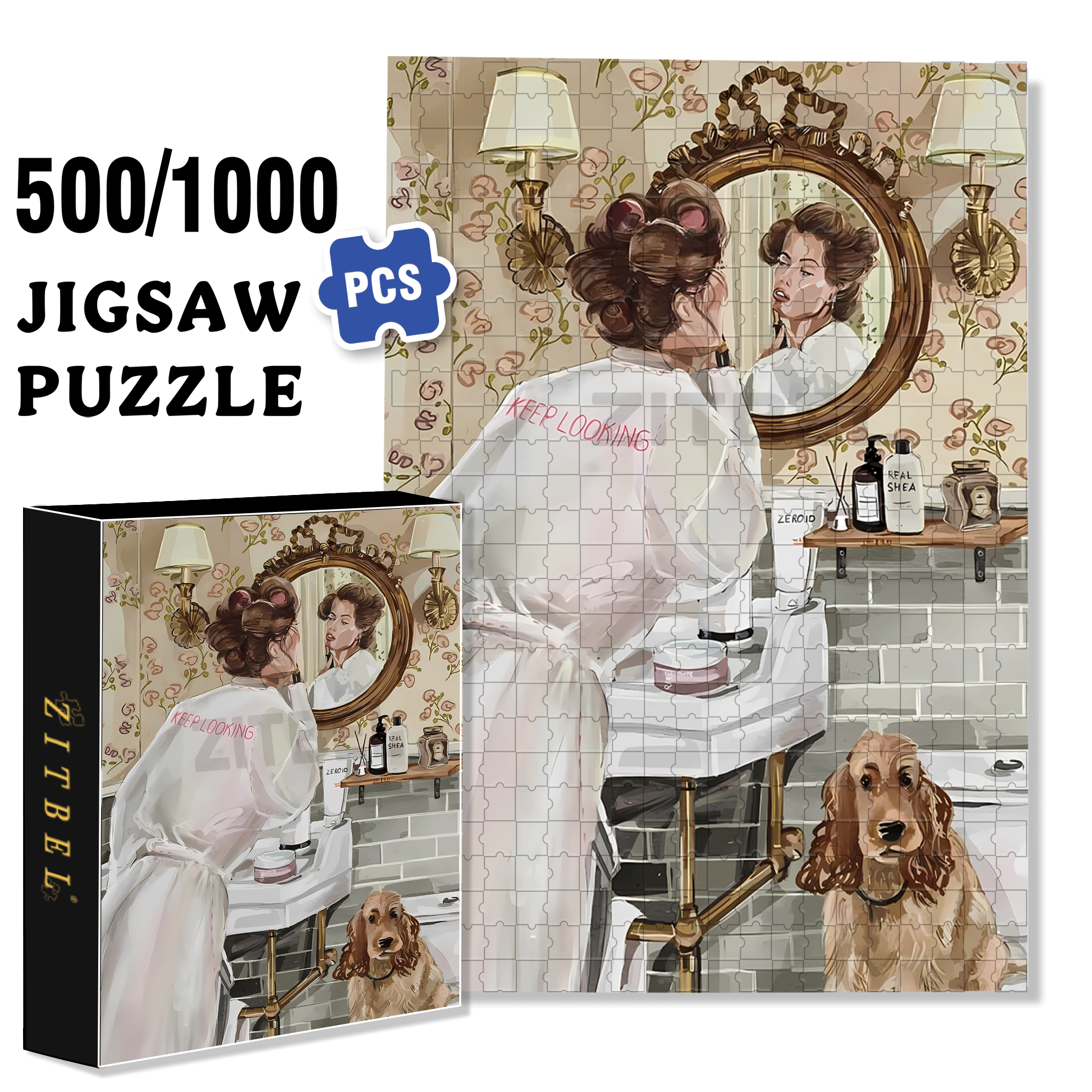 Keep Looking 500pcs/1000pcs Jigsaw Puzzle, Scratch-Resistant, Interactive Family Game & Brain-Boosting DIY Decor, Perfect for Halloween, Christmas & New Year Gifts, Family Puzzle Game