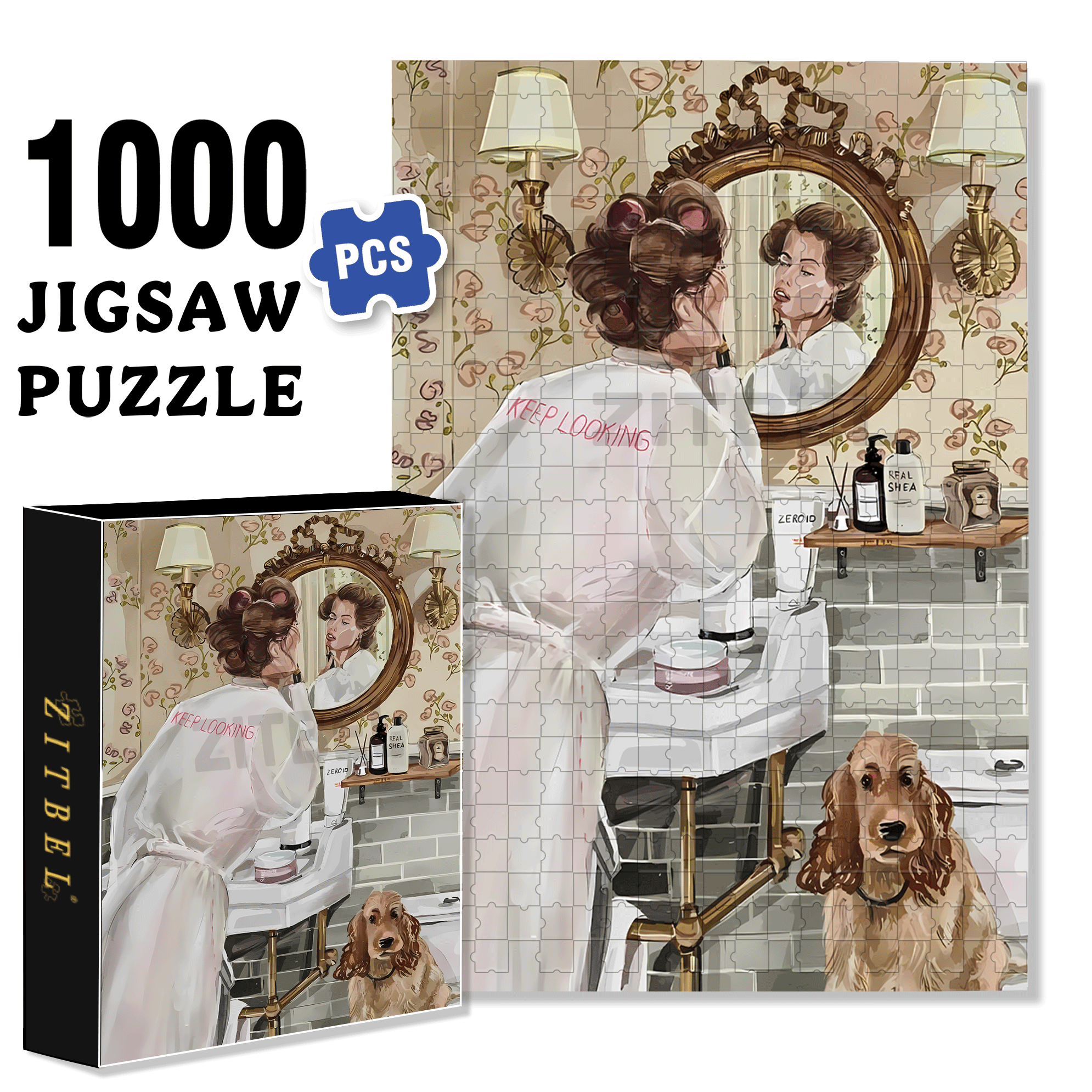 Keep Looking 500pcs/1000pcs Jigsaw Puzzle, Scratch-Resistant, Interactive Family Game & Brain-Boosting DIY Decor, Perfect for Halloween, Christmas & New Year Gifts, Family Puzzle Game