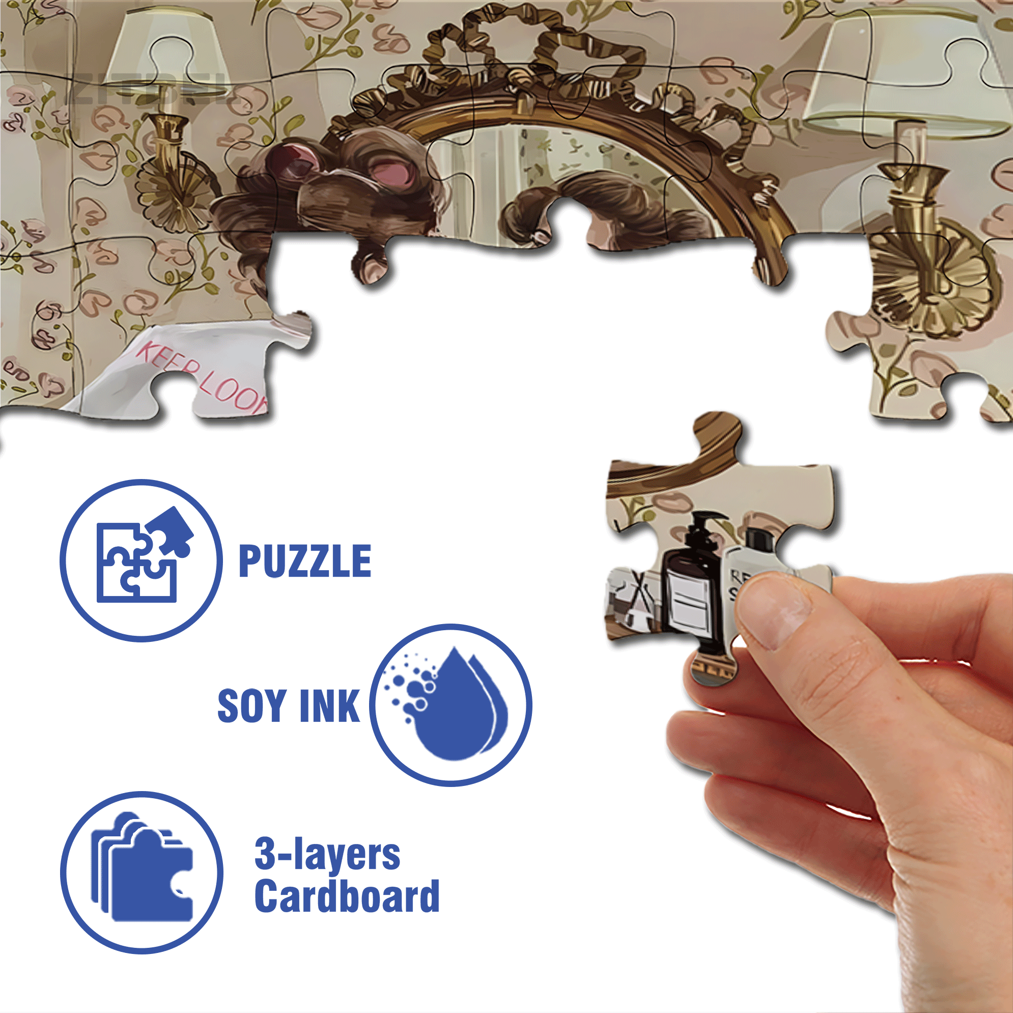 Keep Looking 500pcs/1000pcs Jigsaw Puzzle, Scratch-Resistant, Interactive Family Game & Brain-Boosting DIY Decor, Perfect for Halloween, Christmas & New Year Gifts, Family Puzzle Game