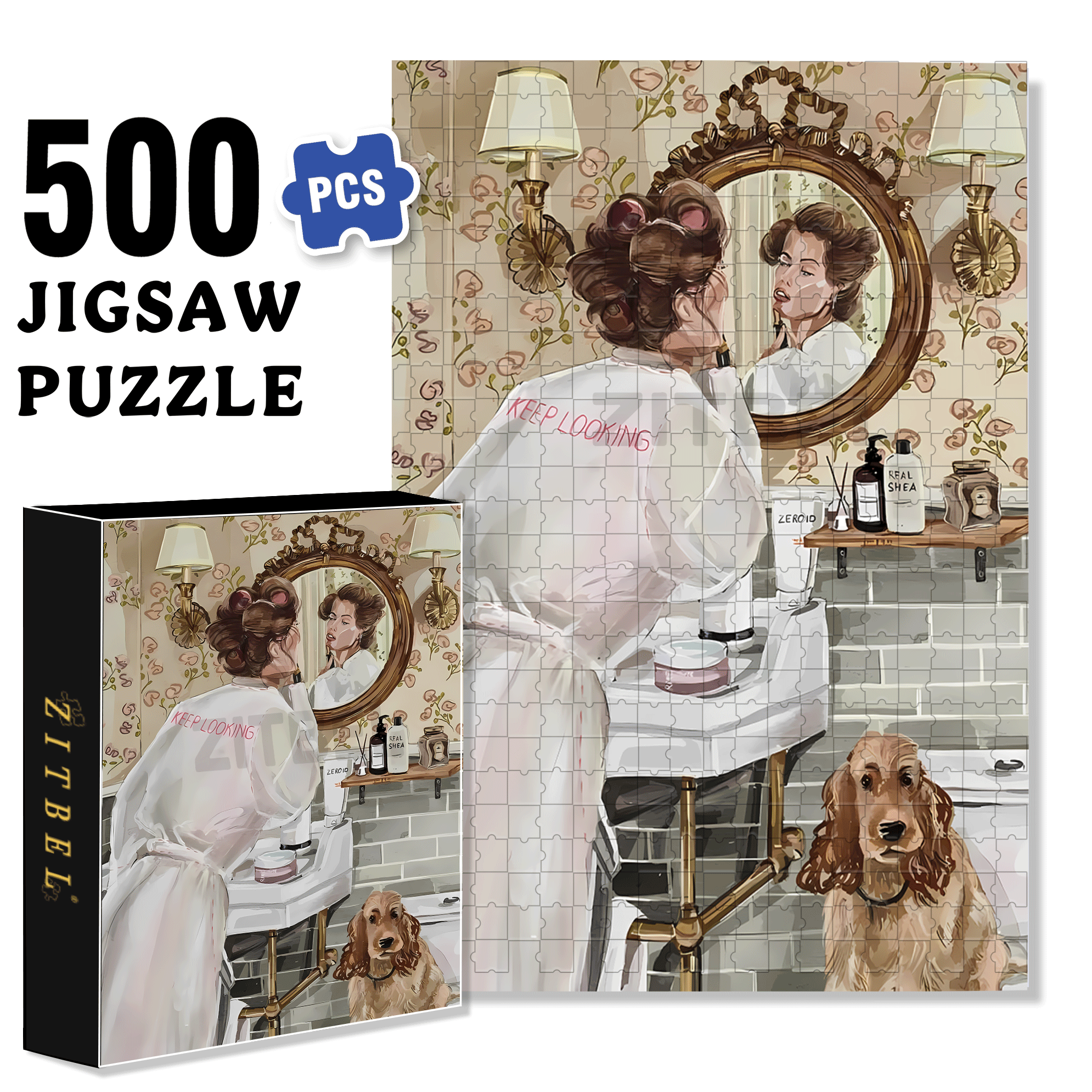 Keep Looking 500pcs/1000pcs Jigsaw Puzzle, Scratch-Resistant, Interactive Family Game & Brain-Boosting DIY Decor, Perfect for Halloween, Christmas & New Year Gifts, Family Puzzle Game