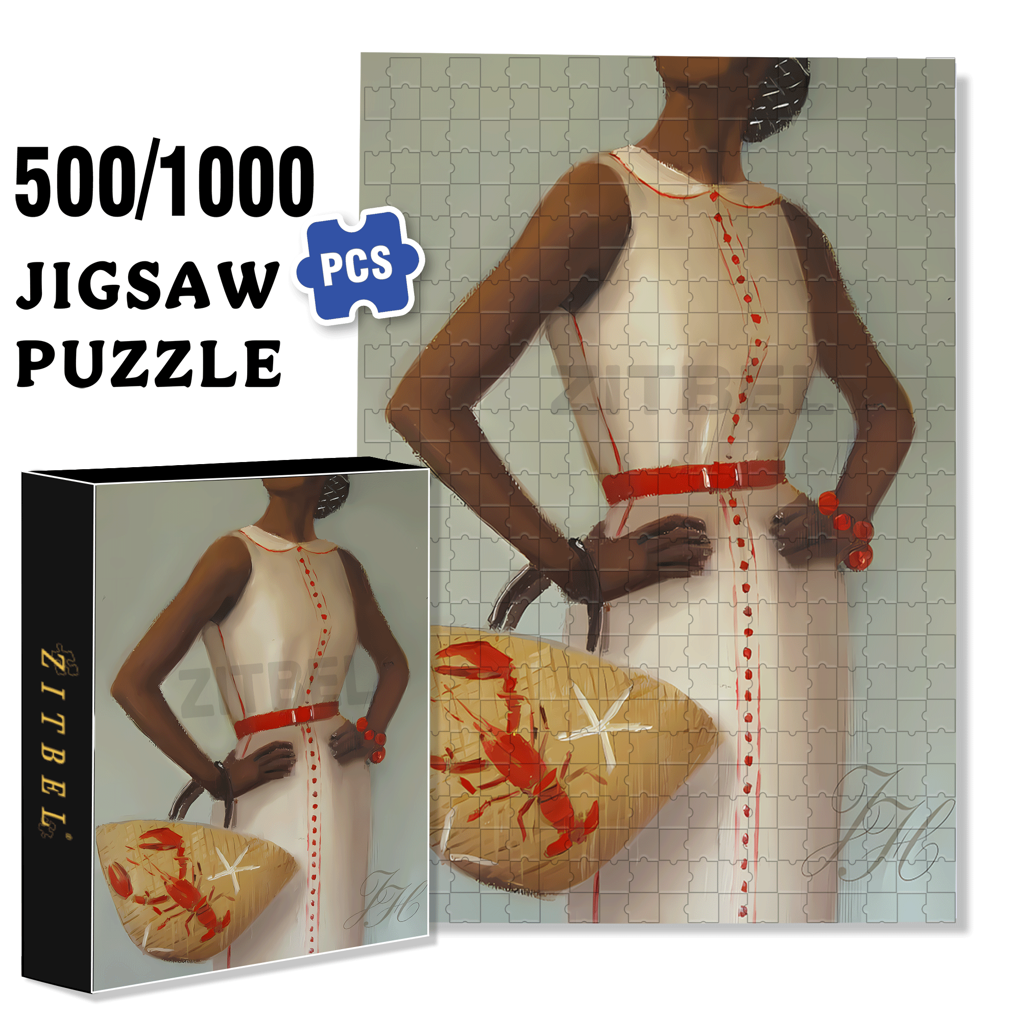Lobster Handbag 500pcs/1000pcs Jigsaw Puzzle, Scratch-Resistant, Interactive Family Game & Brain-Boosting DIY Decor, Perfect for Halloween, Christmas & New Year Gifts, Family Puzzle Game