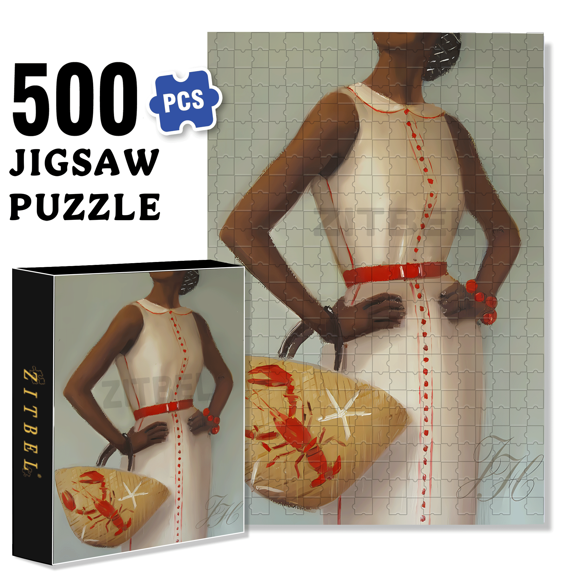 Lobster Handbag 500pcs/1000pcs Jigsaw Puzzle, Scratch-Resistant, Interactive Family Game & Brain-Boosting DIY Decor, Perfect for Halloween, Christmas & New Year Gifts, Family Puzzle Game