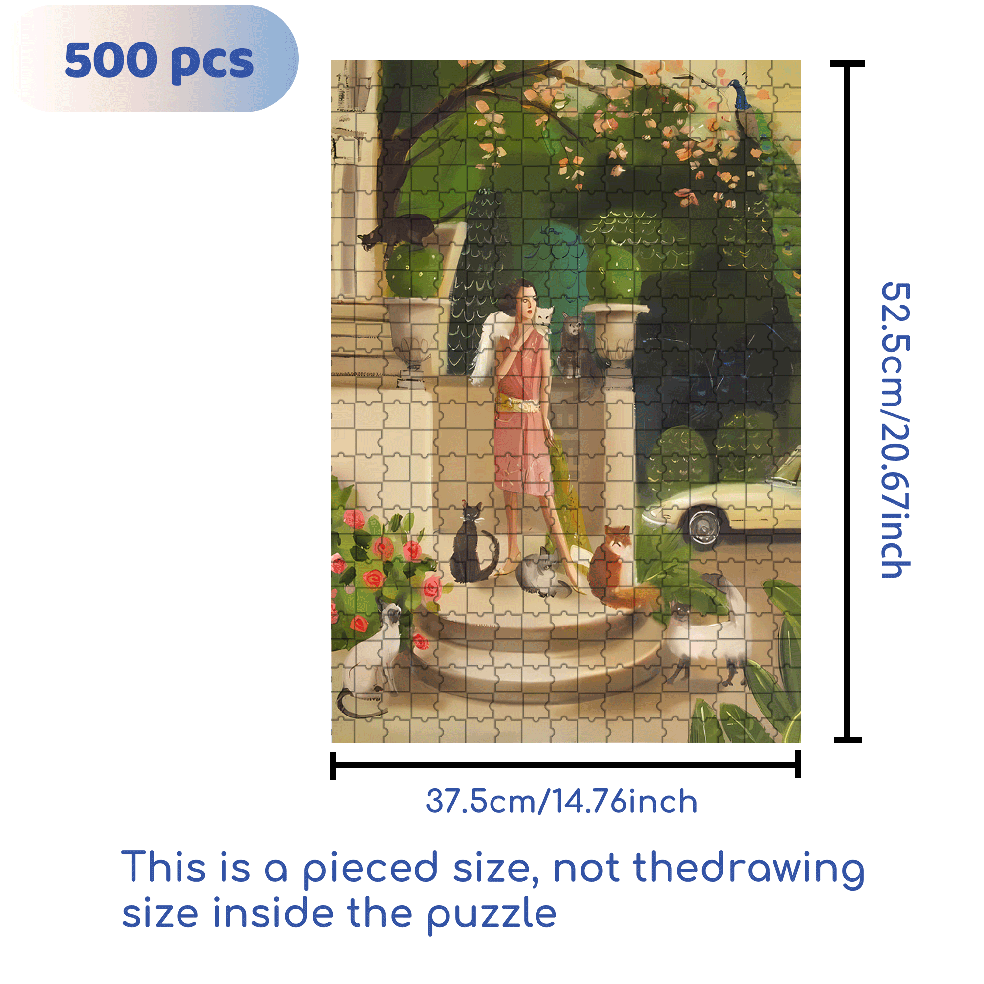 Mademoiselle Mink  500pcs/1000pcs Jigsaw Puzzle, Scratch-Resistant, Interactive Family Game & Brain-Boosting DIY Decor, Perfect for Halloween, Christmas & New Year Gifts, Family Puzzle Game