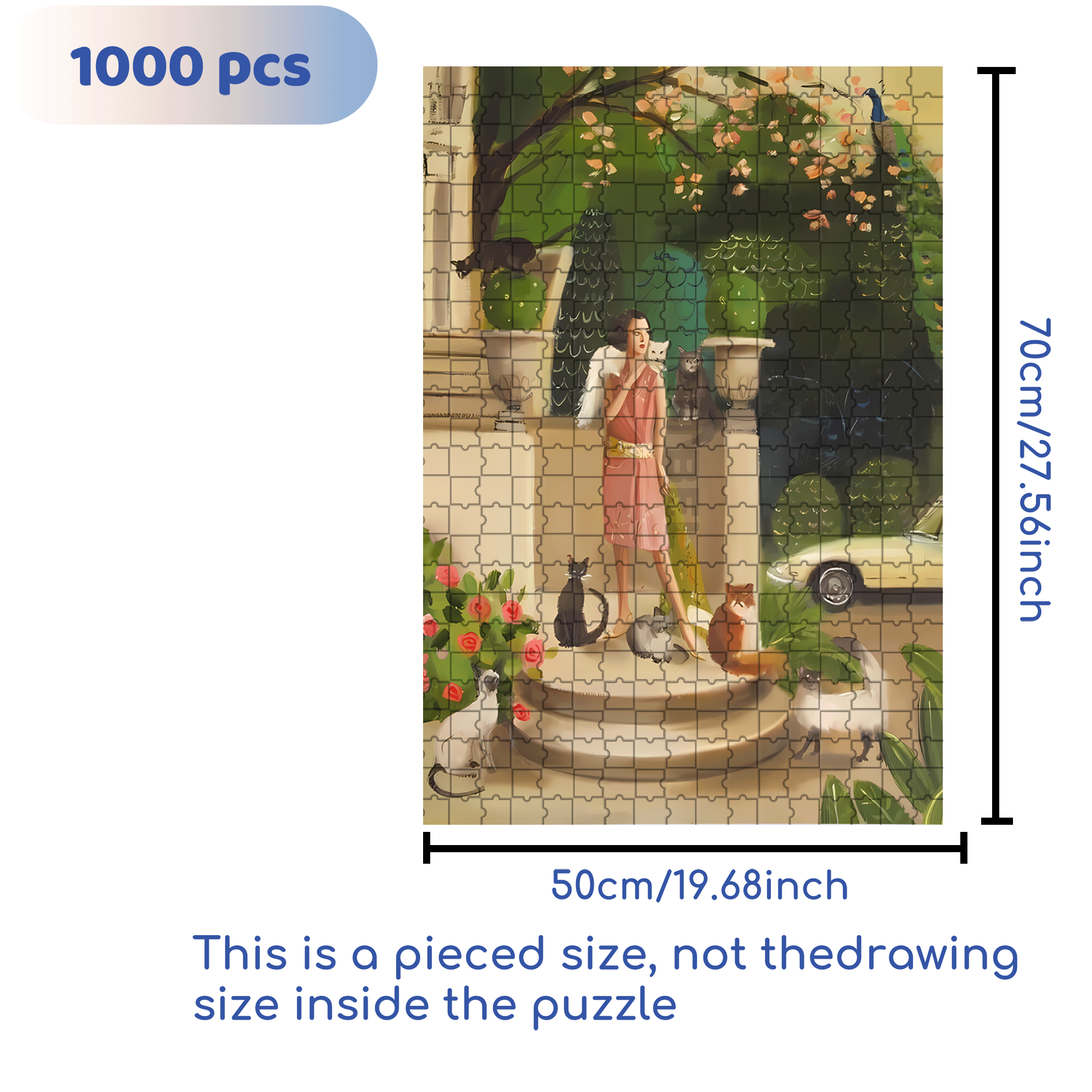 Mademoiselle Mink  500pcs/1000pcs Jigsaw Puzzle, Scratch-Resistant, Interactive Family Game & Brain-Boosting DIY Decor, Perfect for Halloween, Christmas & New Year Gifts, Family Puzzle Game