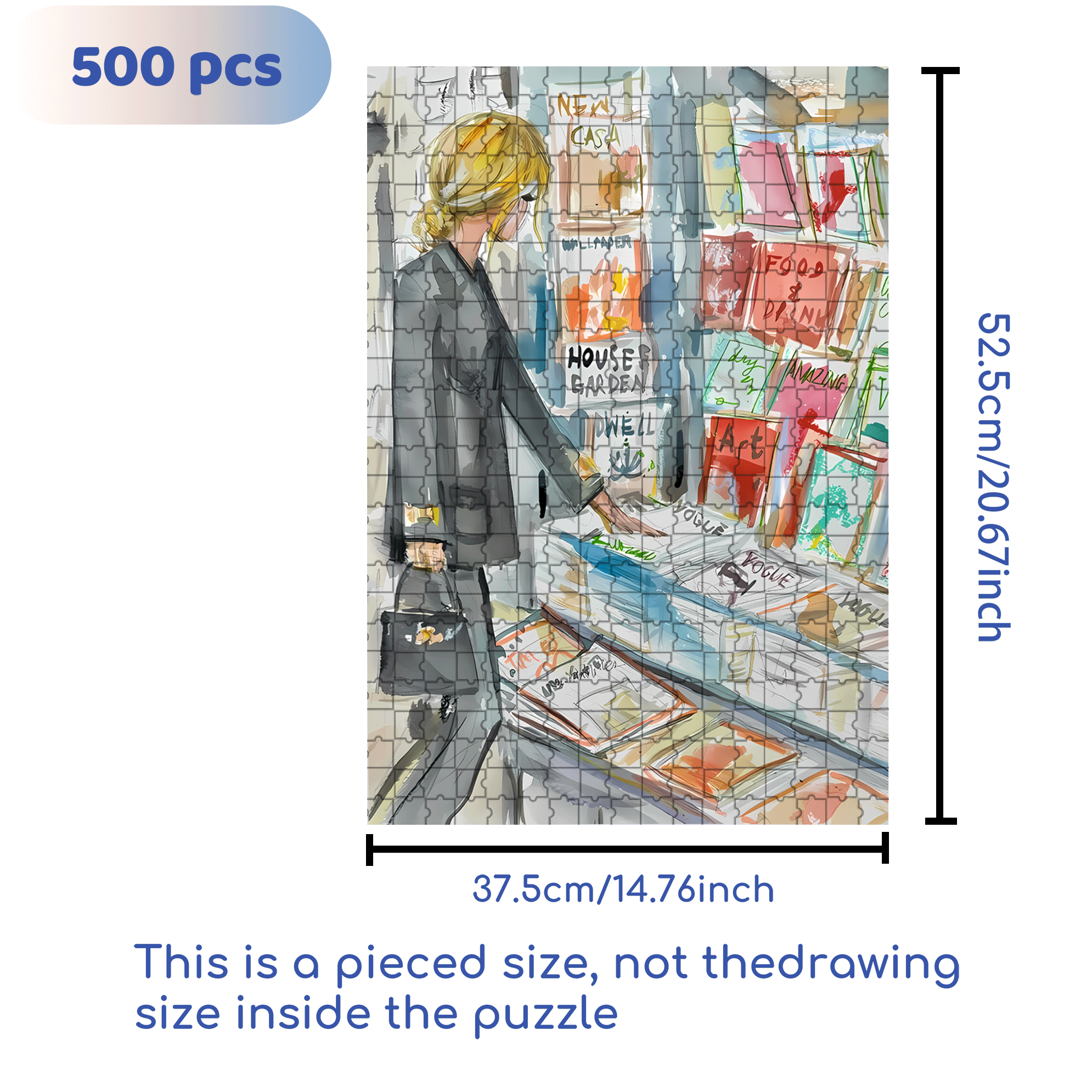 Magazine Stand 2 500pcs/1000pcs Jigsaw Puzzle, Scratch-Resistant, Interactive Family Game & Brain-Boosting DIY Decor, Perfect for Halloween, Christmas & New Year Gifts, Family Puzzle Game